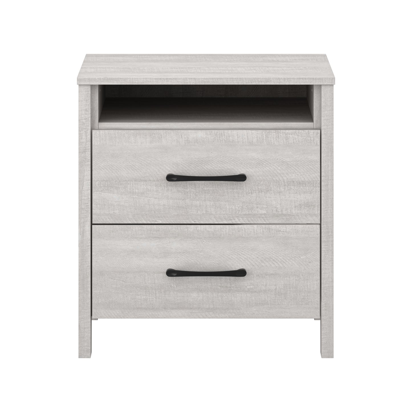 Galano Modern 2-Drawer Nightstand with Open Storage 20.9" W × 15.7" D × 22.7" H