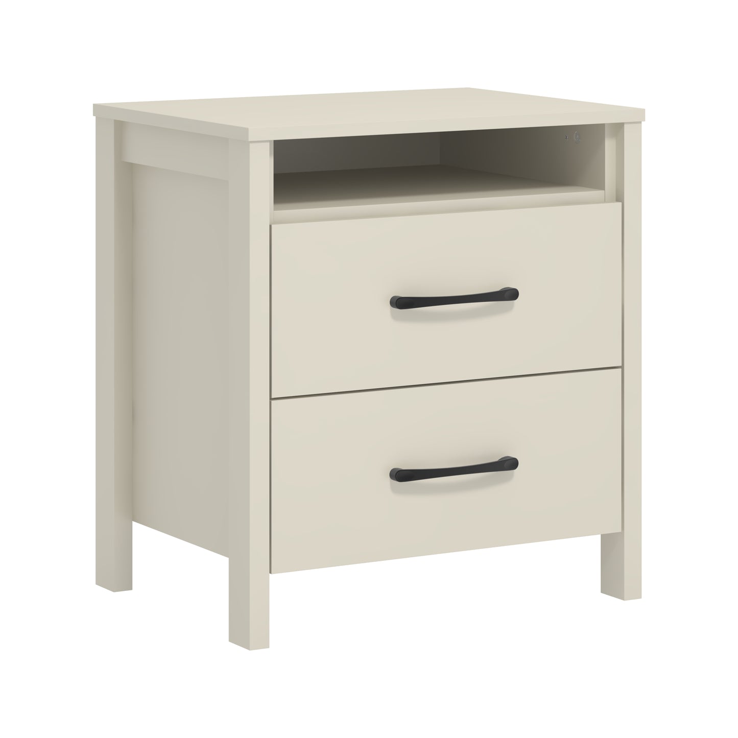 Galano Modern 2-Drawer Nightstand with Open Storage 20.9" W × 15.7" D × 22.7" H