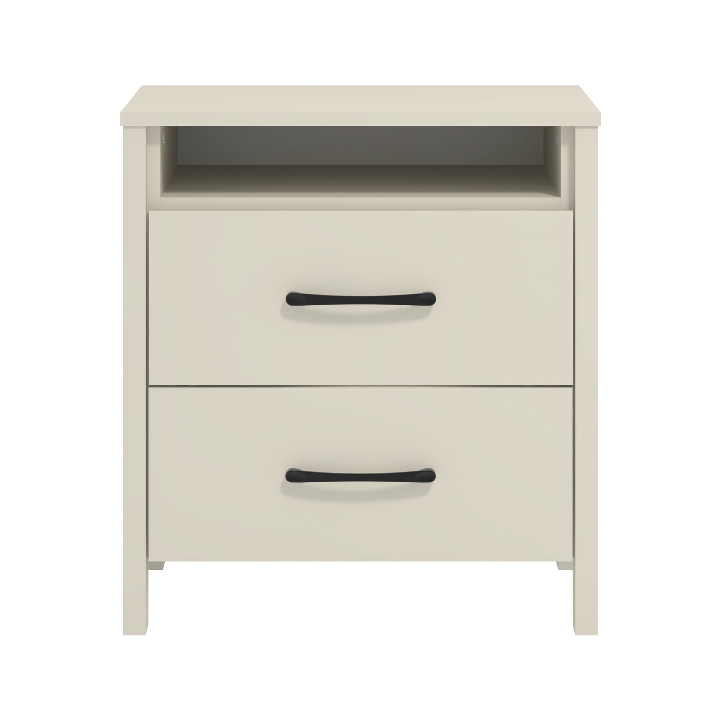 Galano Modern 2-Drawer Nightstand with Open Storage 20.9" W × 15.7" D × 22.7" H