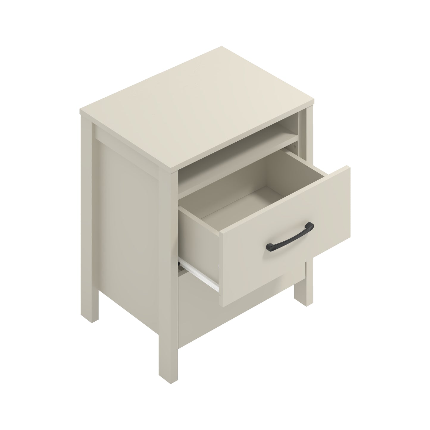 Galano Modern 2-Drawer Nightstand with Open Storage 20.9" W × 15.7" D × 22.7" H