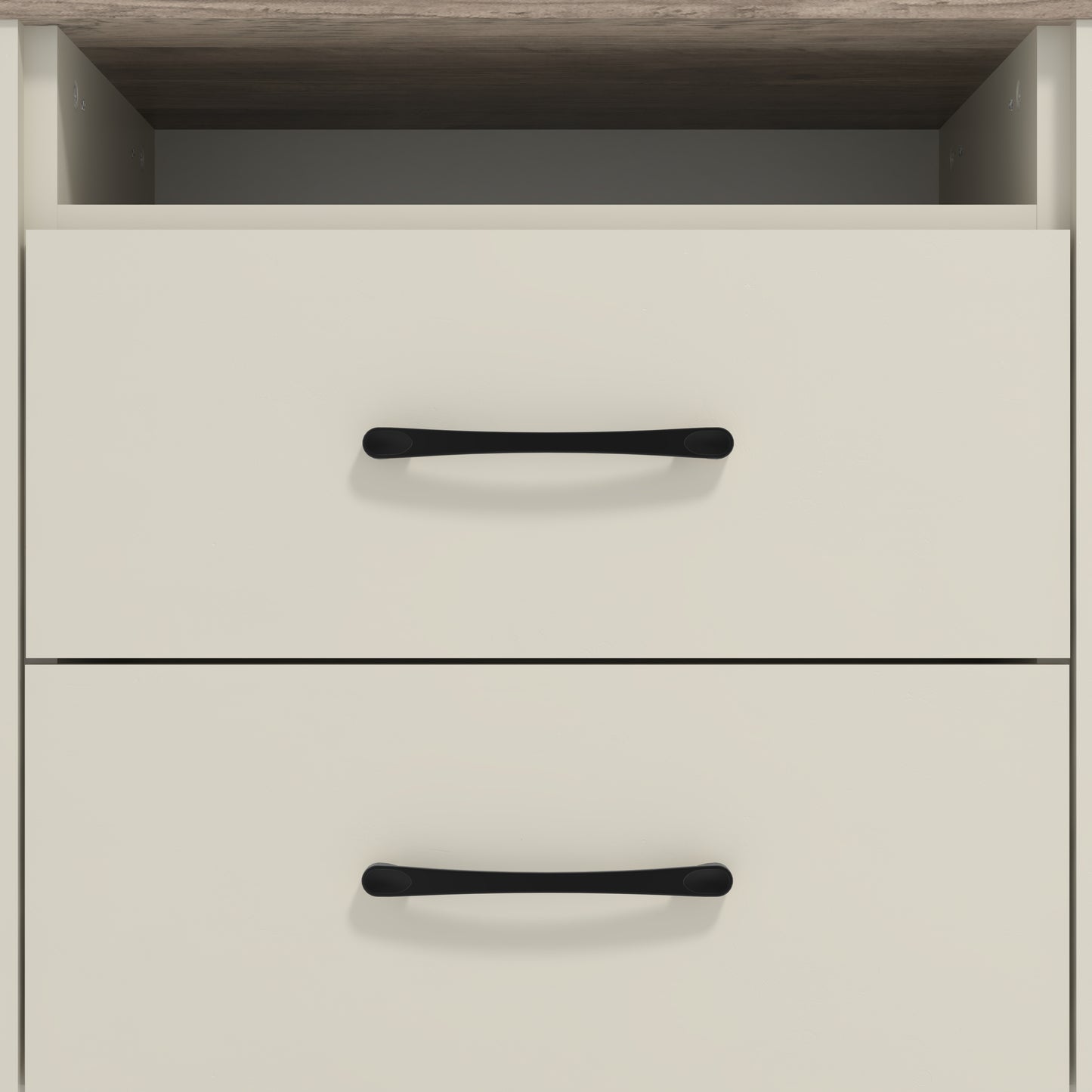 Galano Modern 2-Drawer Nightstand with Open Storage 20.9" W × 15.7" D × 22.7" H
