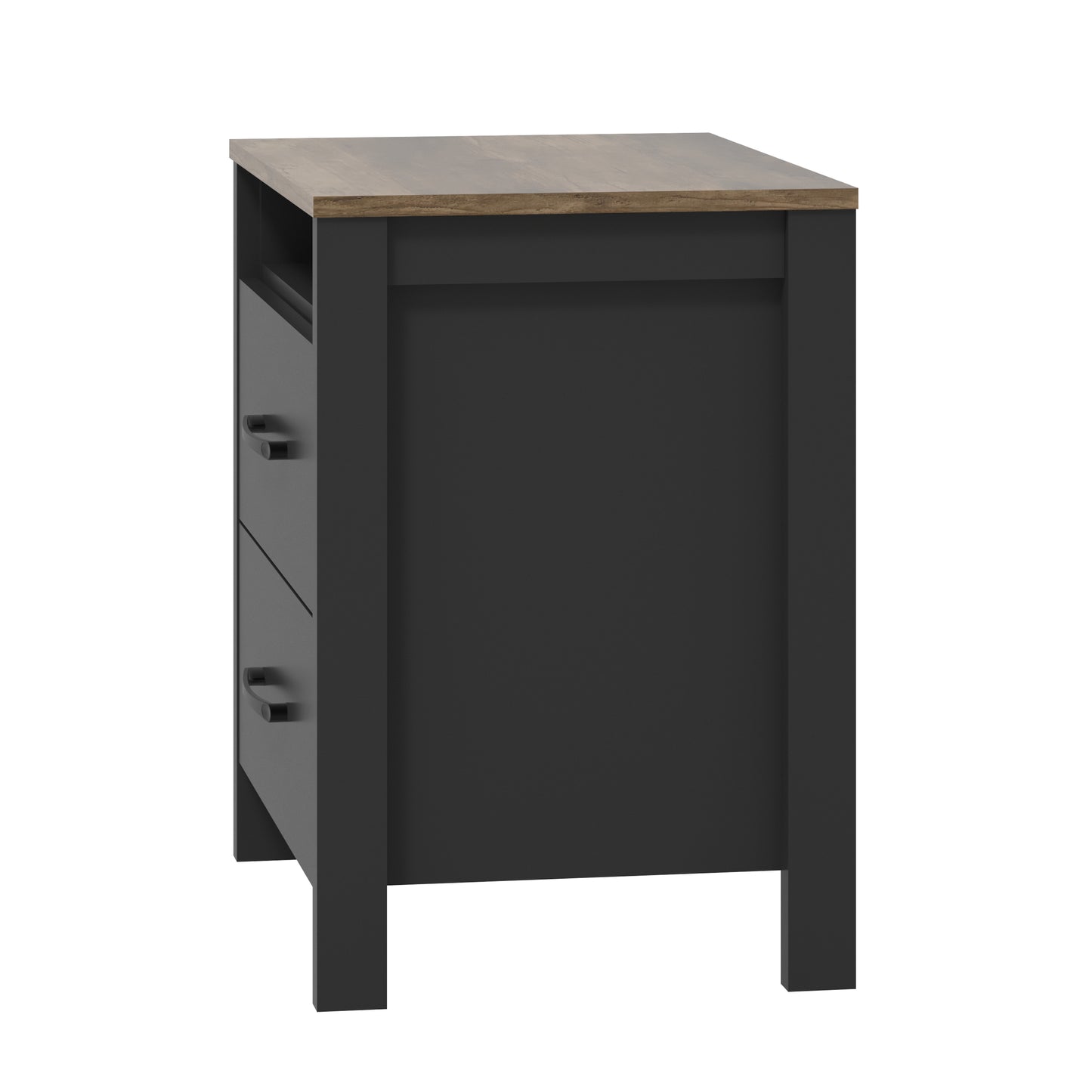Galano Modern 2-Drawer Nightstand with Open Storage 20.9" W × 15.7" D × 22.7" H