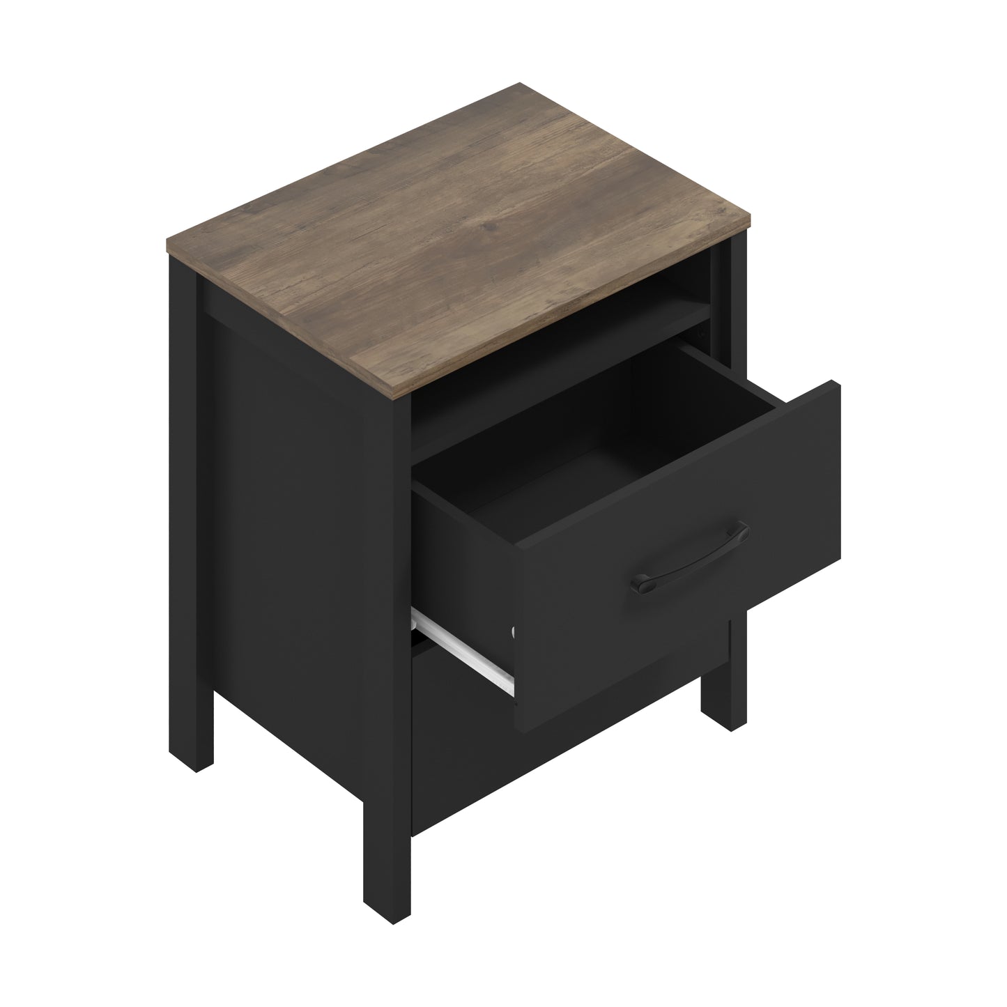 Galano Modern 2-Drawer Nightstand with Open Storage 20.9" W × 15.7" D × 22.7" H