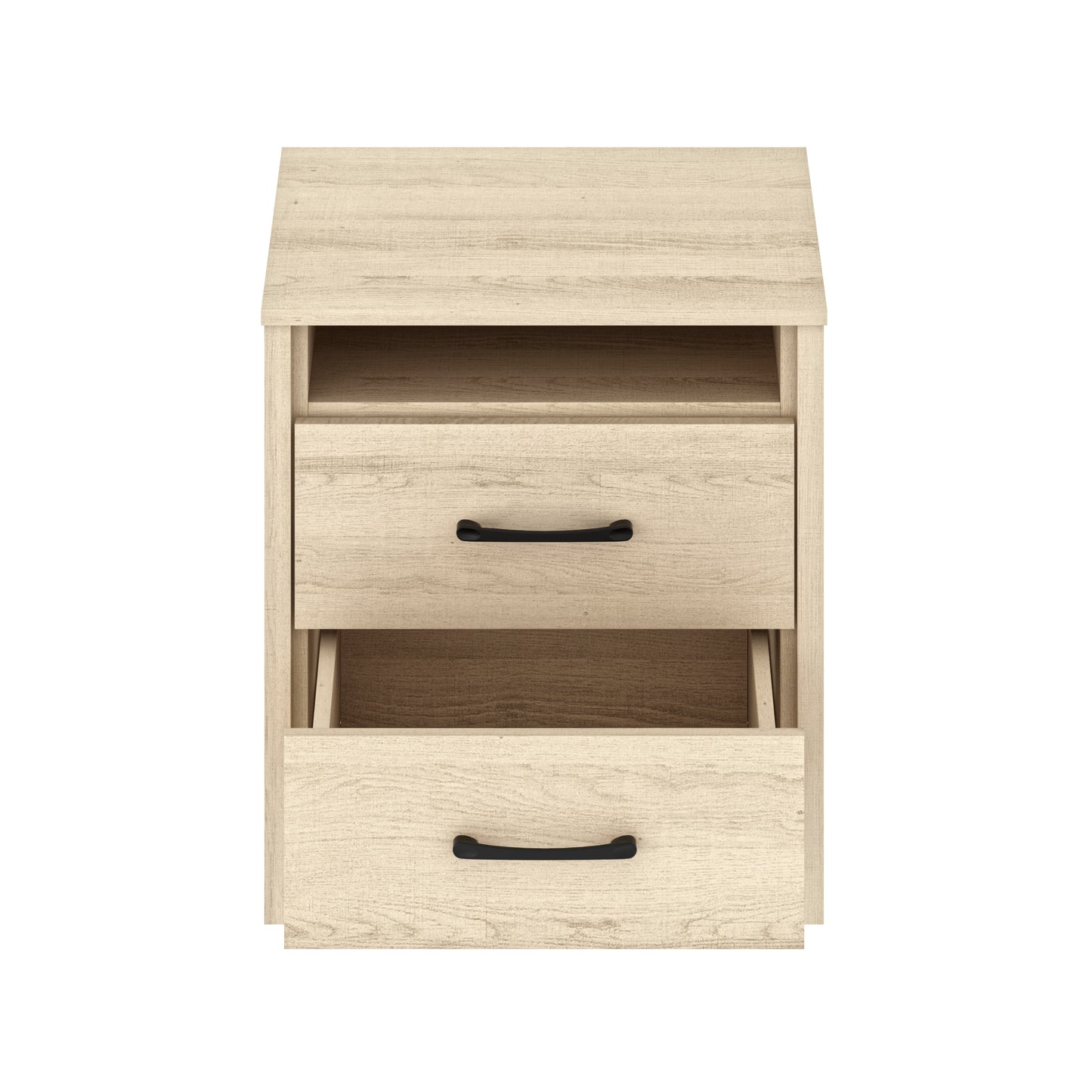 Galano Modern 2-Drawer Nightstand with Open Storage 20.9" W × 15.7" D × 22.7" H
