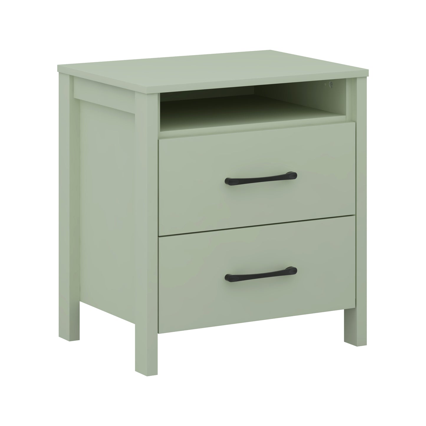 Galano Modern 2-Drawer Nightstand with Open Storage 20.9" W × 15.7" D × 22.7" H