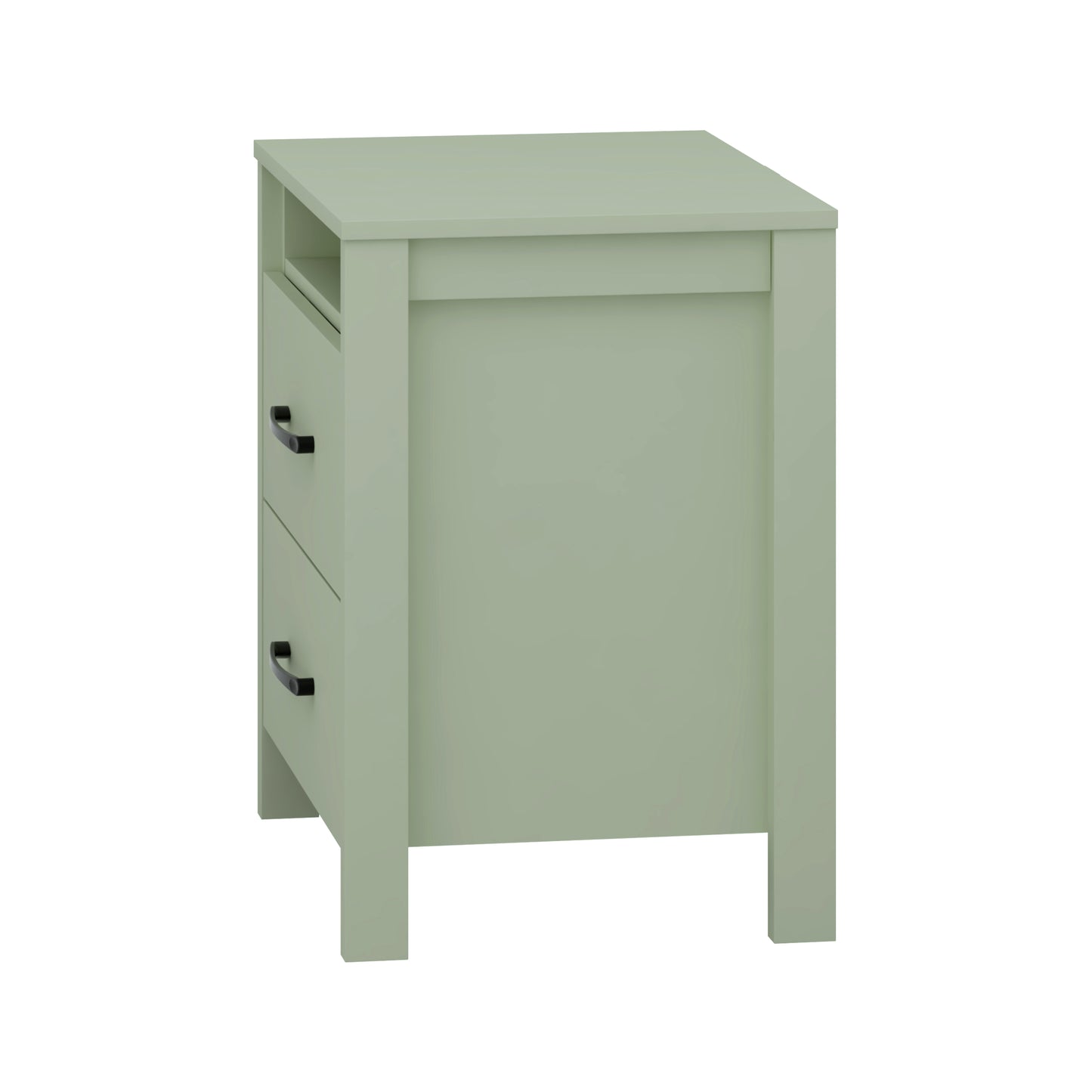 Galano Modern 2-Drawer Nightstand with Open Storage 20.9" W × 15.7" D × 22.7" H