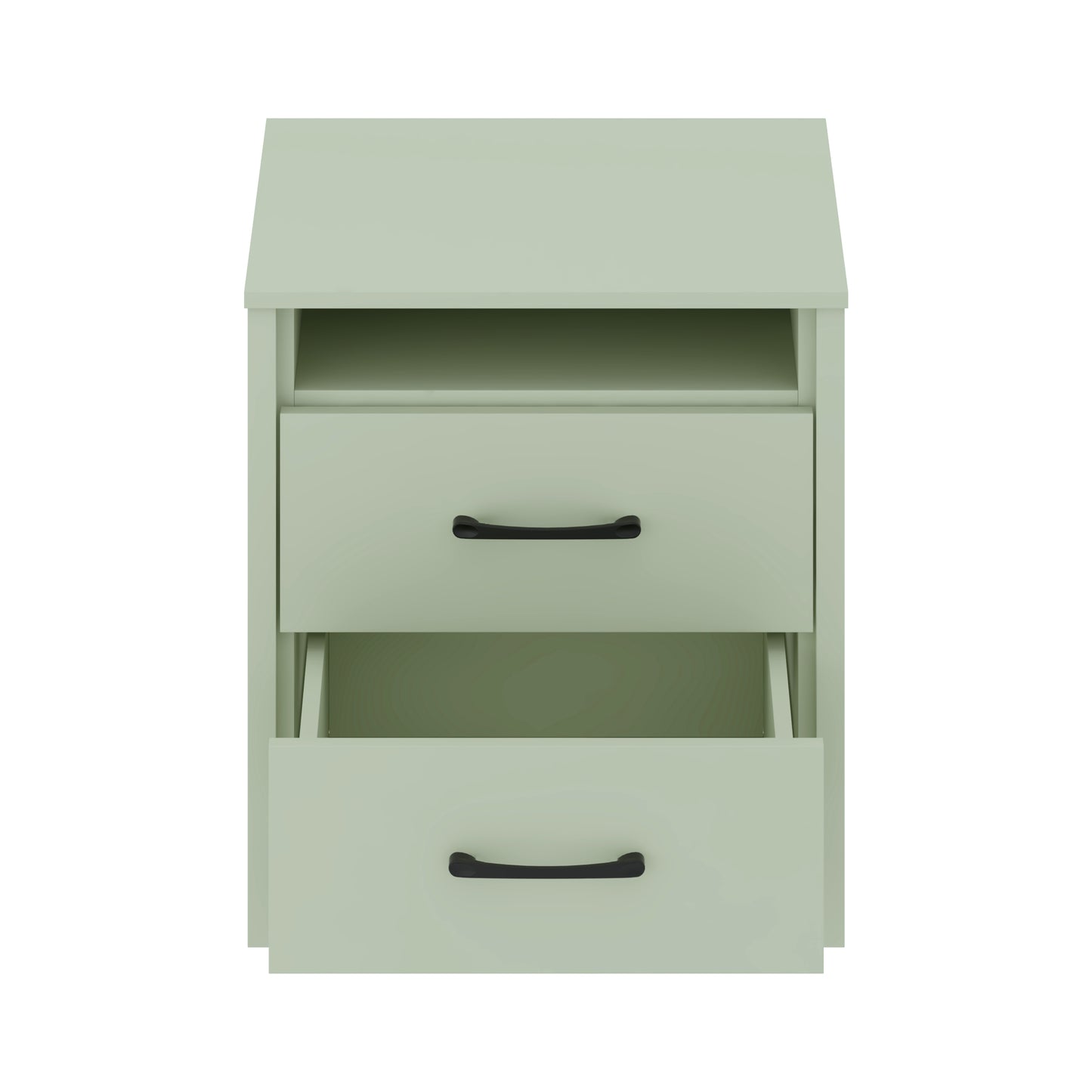 Galano Modern 2-Drawer Nightstand with Open Storage 20.9" W × 15.7" D × 22.7" H
