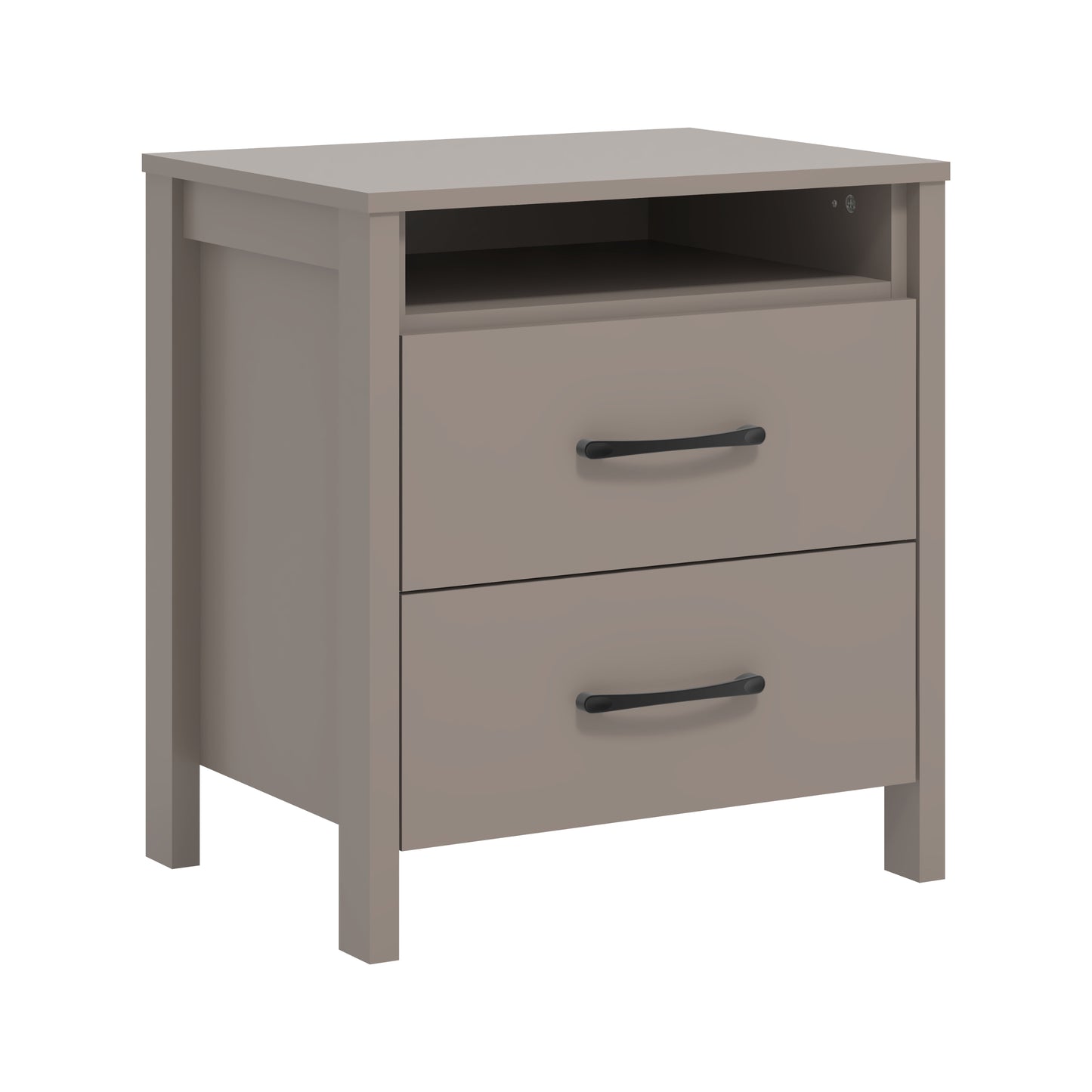 Galano Modern 2-Drawer Nightstand with Open Storage 20.9" W × 15.7" D × 22.7" H