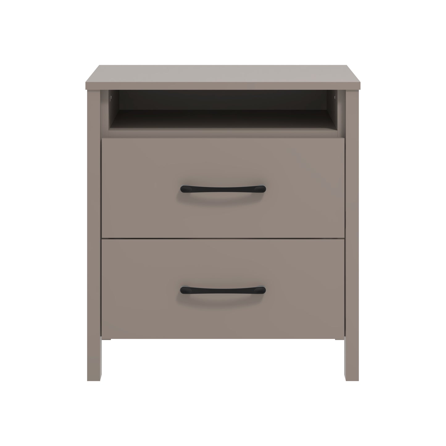 Galano Modern 2-Drawer Nightstand with Open Storage 20.9" W × 15.7" D × 22.7" H