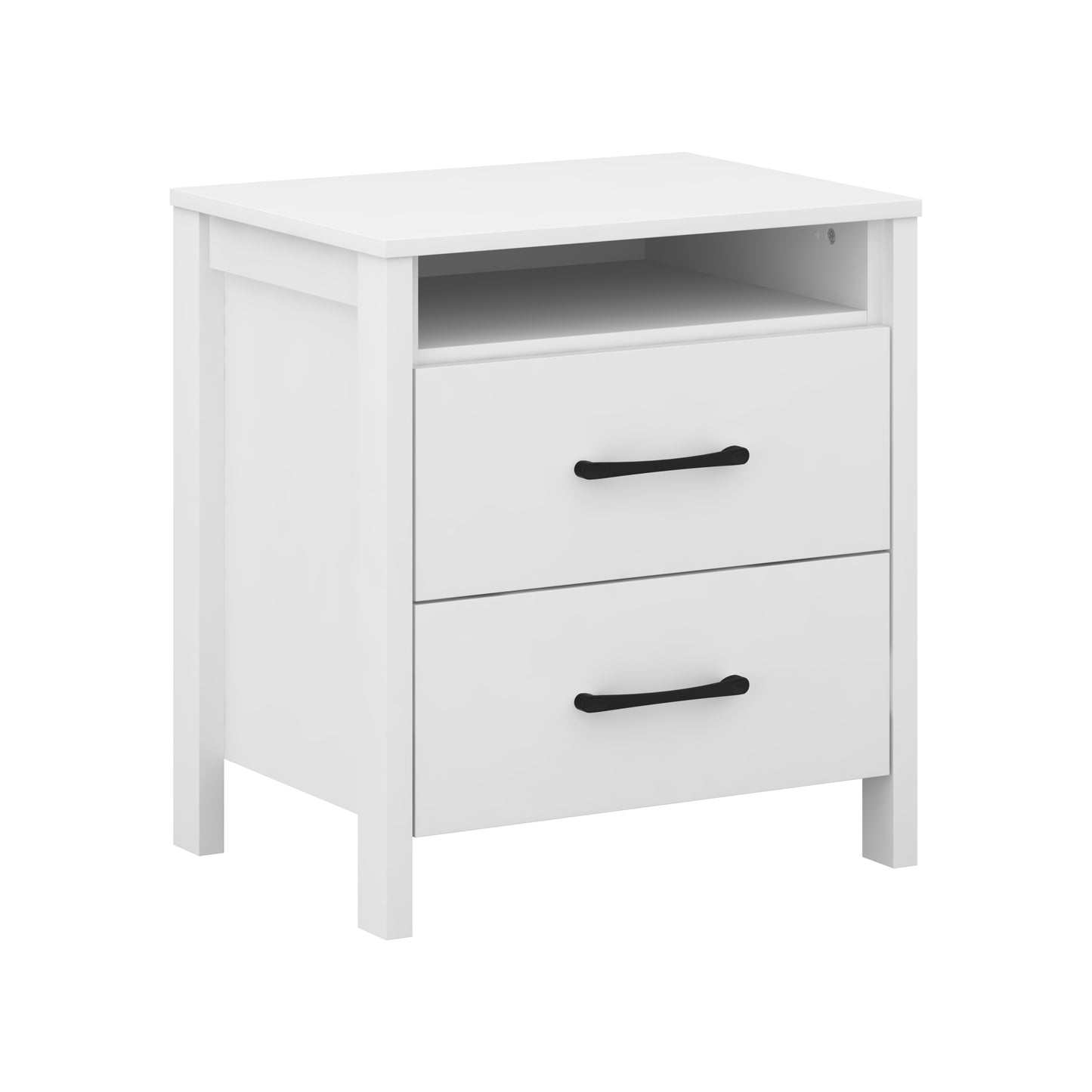 Galano Modern 2-Drawer Nightstand with Open Storage 20.9" W × 15.7" D × 22.7" H