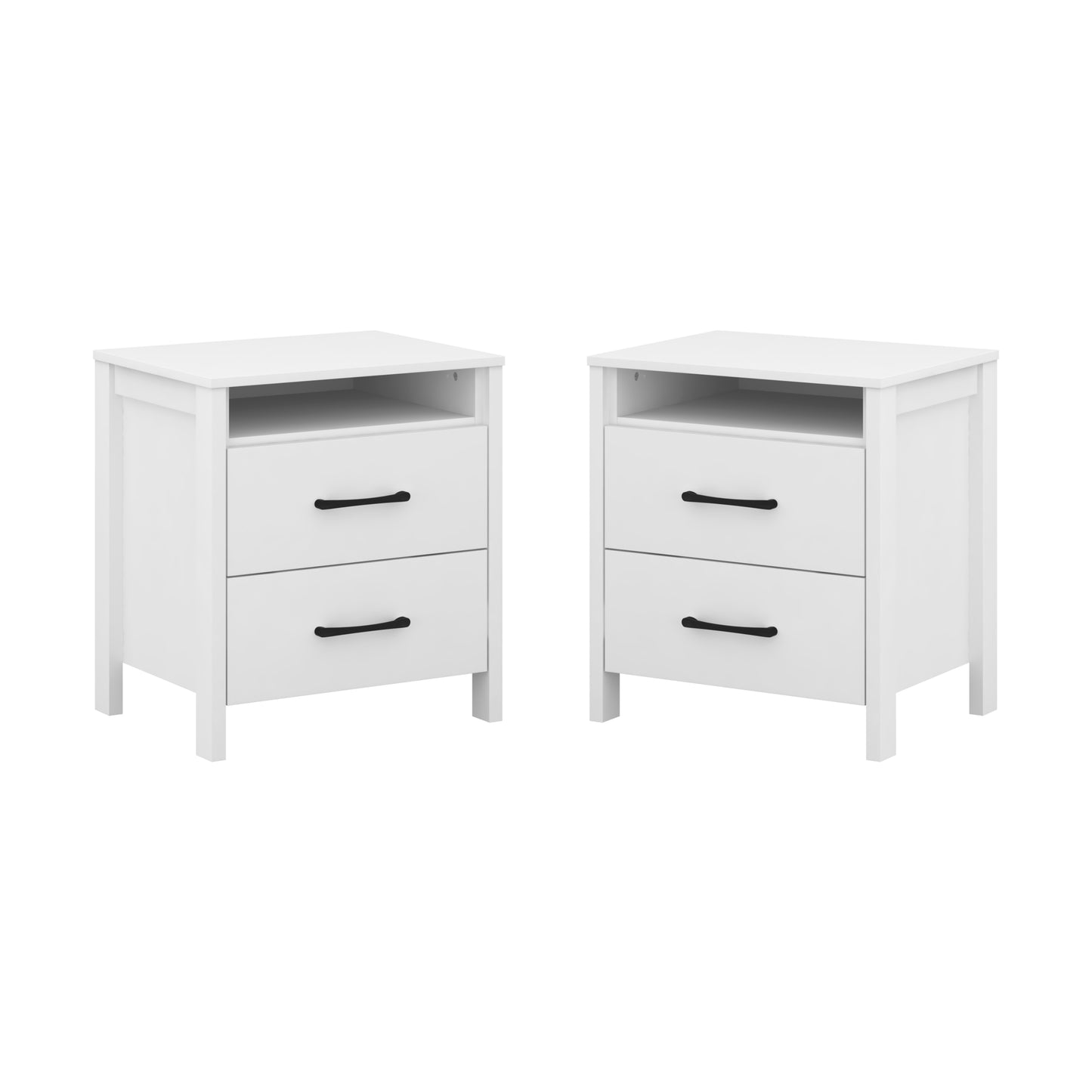 Galano Modern 2-Drawer Nightstand with Open Storage 20.9" W × 15.7" D × 22.7" H