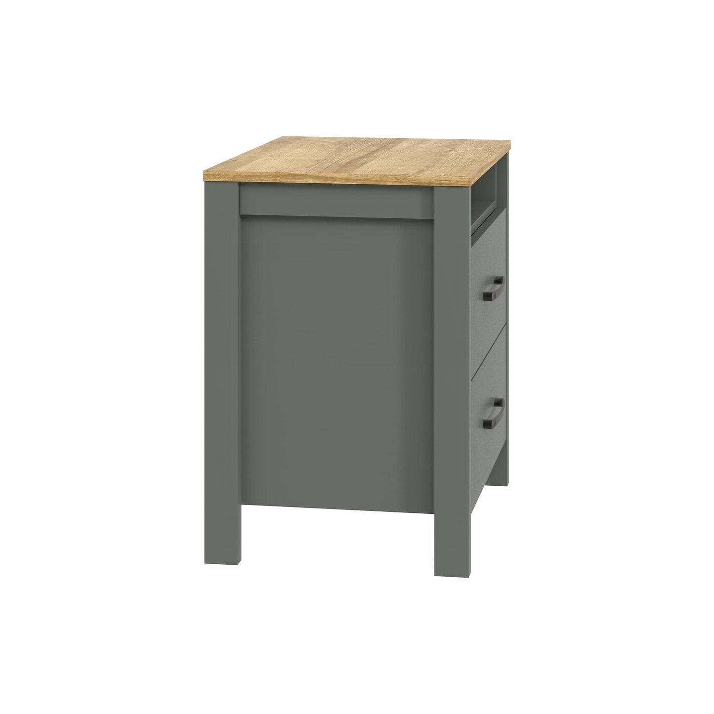 Galano Modern 2-Drawer Nightstand with Open Storage 20.9" W × 15.7" D × 22.7" H