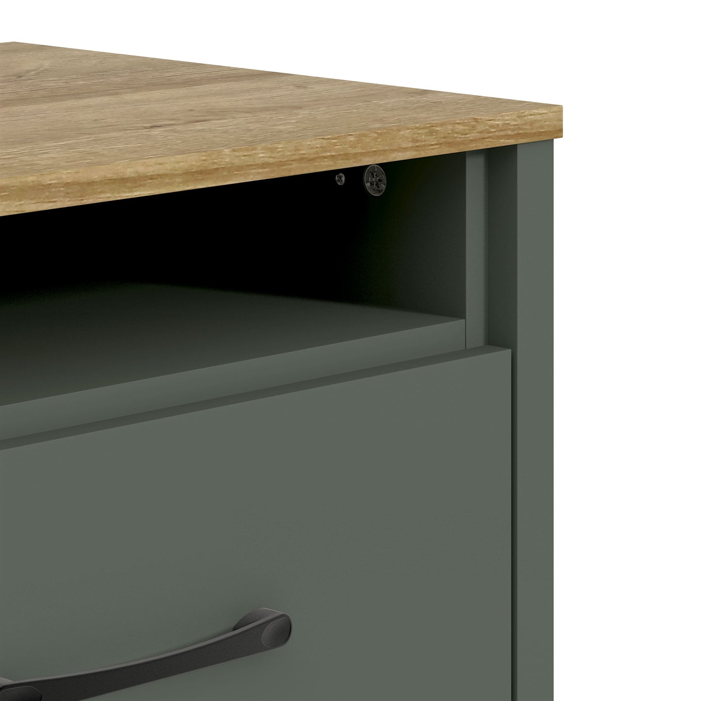 Galano Modern 2-Drawer Nightstand with Open Storage 20.9" W × 15.7" D × 22.7" H