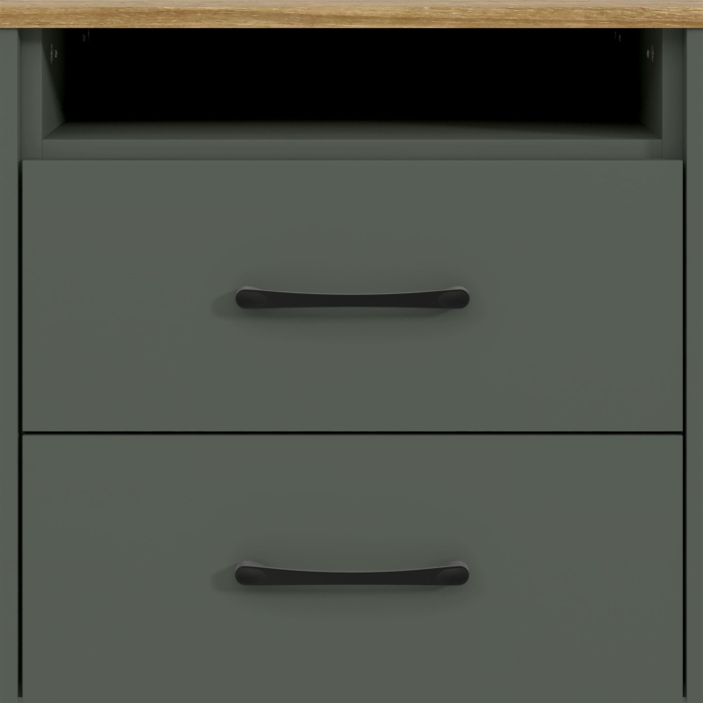 Galano Modern 2-Drawer Nightstand with Open Storage 20.9" W × 15.7" D × 22.7" H