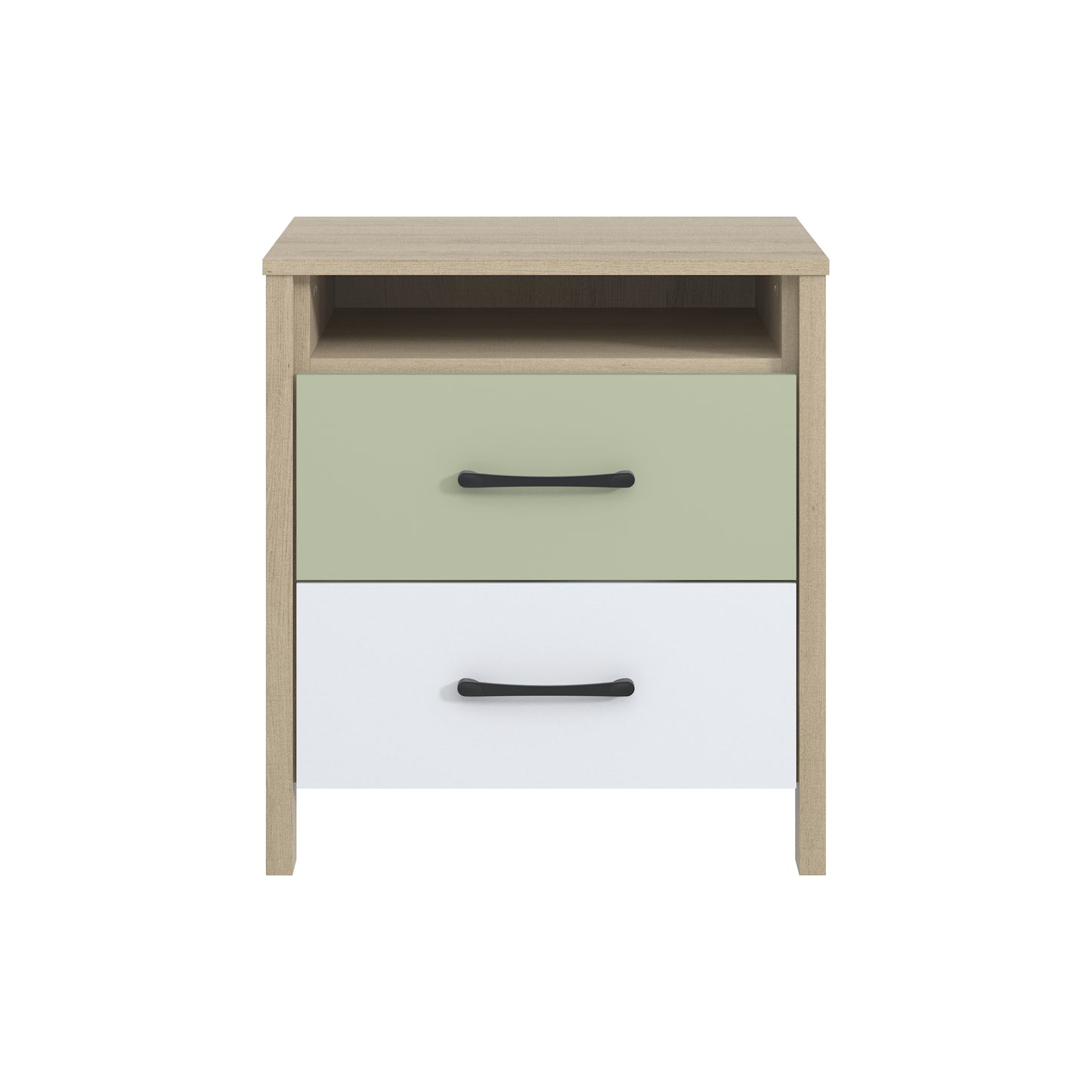 Galano Modern 2-Drawer Nightstand with Open Storage 20.9" W × 15.7" D × 22.7" H