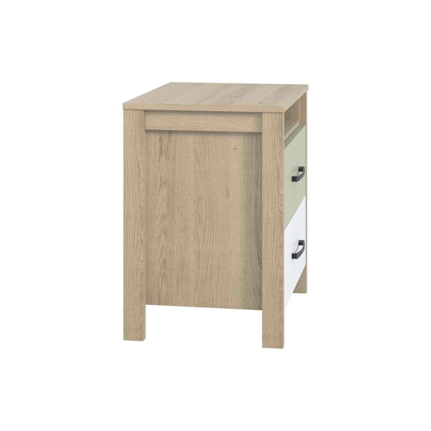 Galano Modern 2-Drawer Nightstand with Open Storage 20.9" W × 15.7" D × 22.7" H