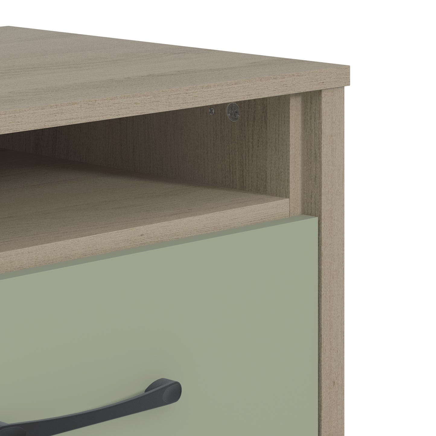 Galano Modern 2-Drawer Nightstand with Open Storage 20.9" W × 15.7" D × 22.7" H