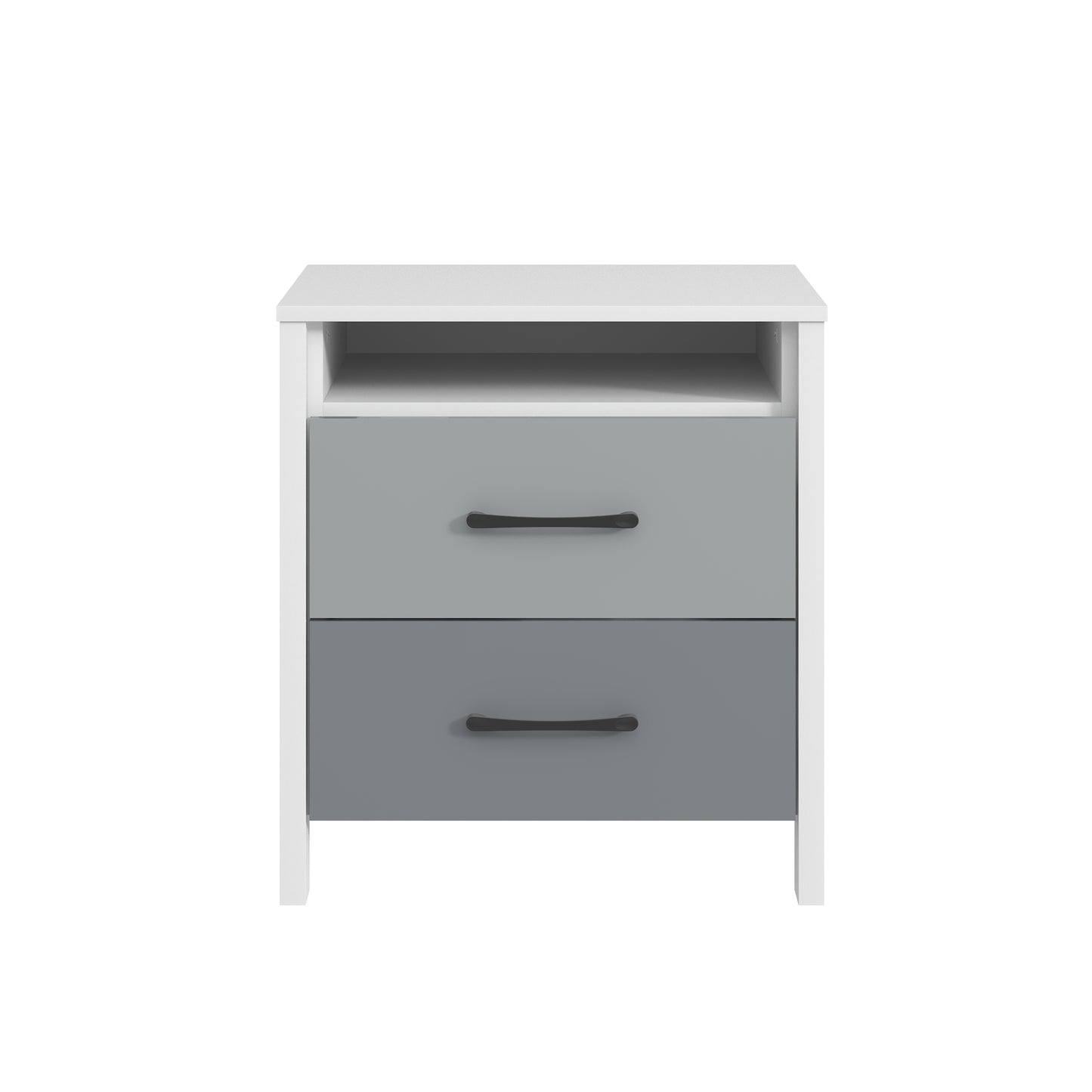 Galano Modern 2-Drawer Nightstand with Open Storage 20.9" W × 15.7" D × 22.7" H