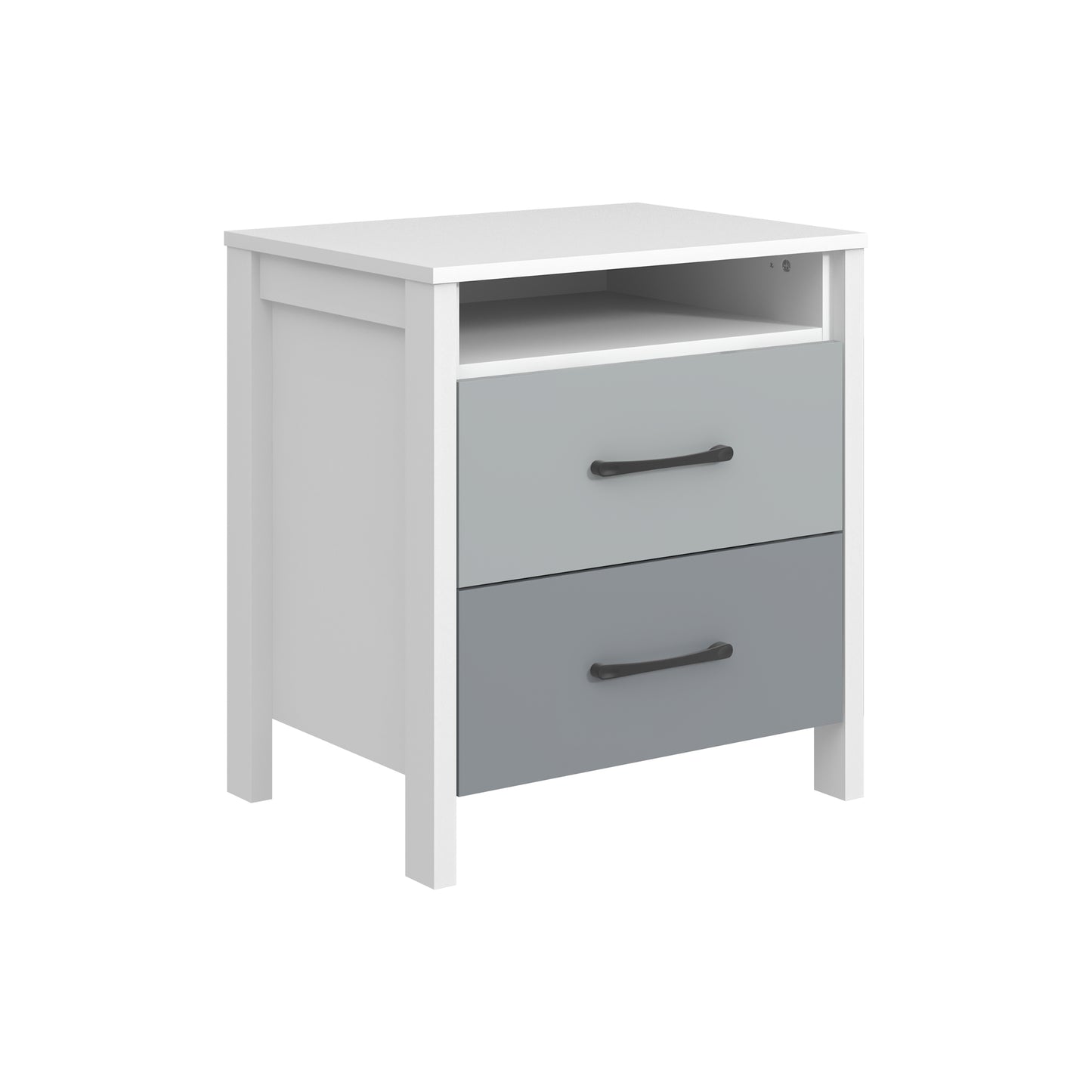 Galano Modern 2-Drawer Nightstand with Open Storage 20.9" W × 15.7" D × 22.7" H