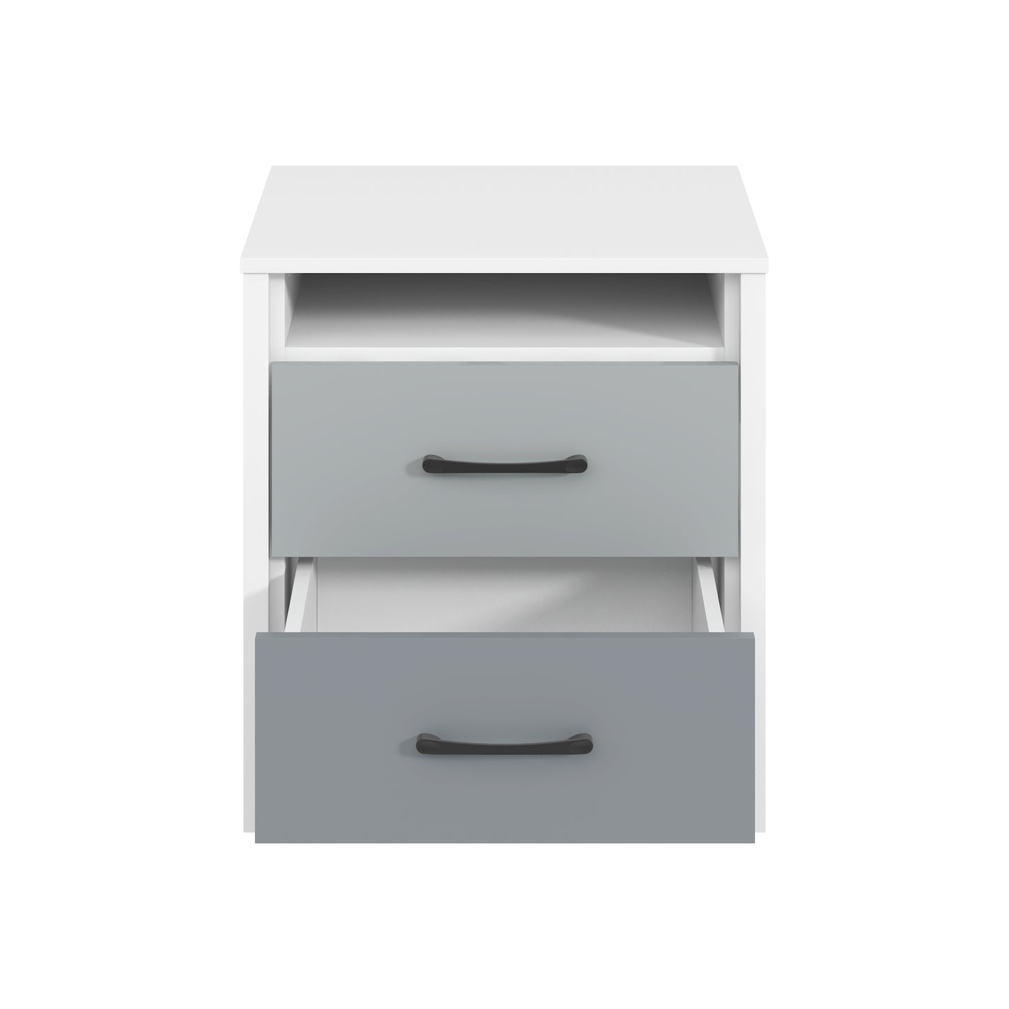 Galano Modern 2-Drawer Nightstand with Open Storage 20.9" W × 15.7" D × 22.7" H