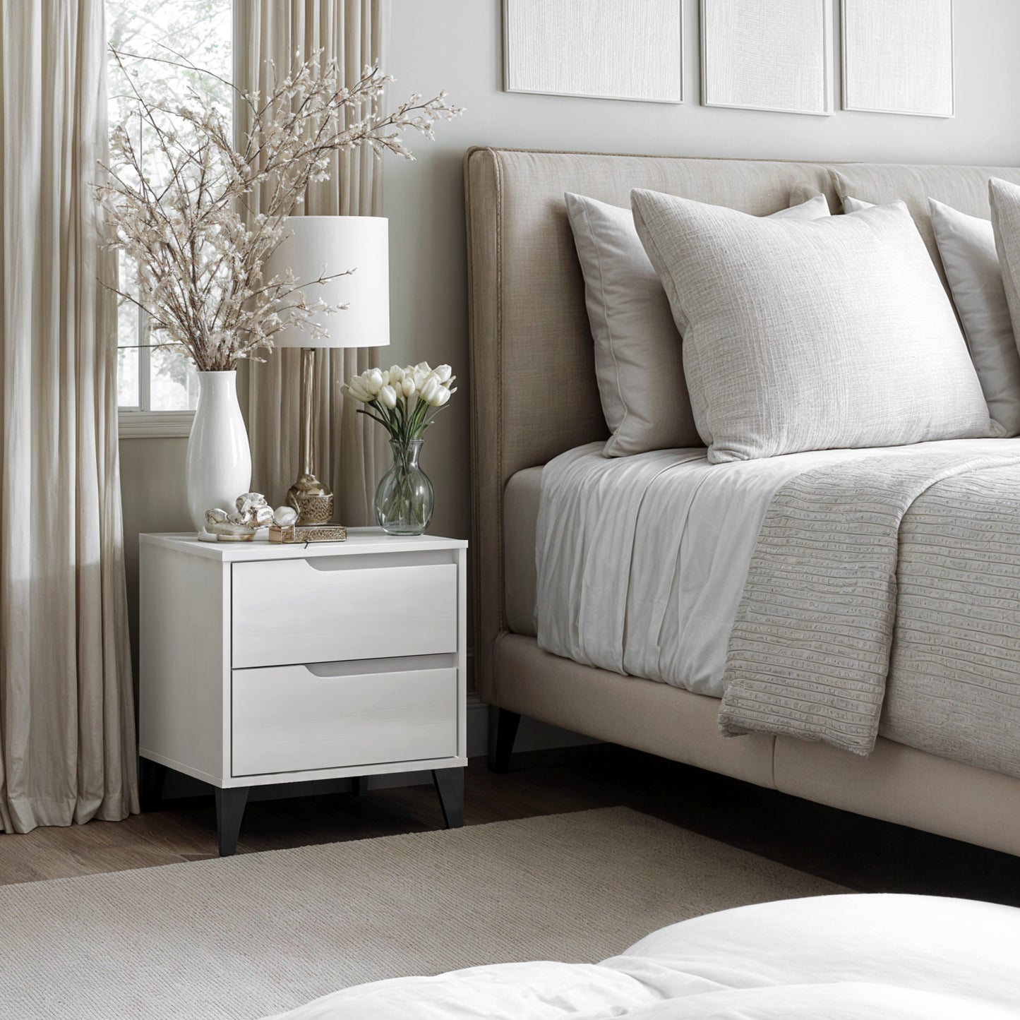 Galano Modern 2-Drawer Nightstand 18.9" W × 15.7" D × 20.3" H