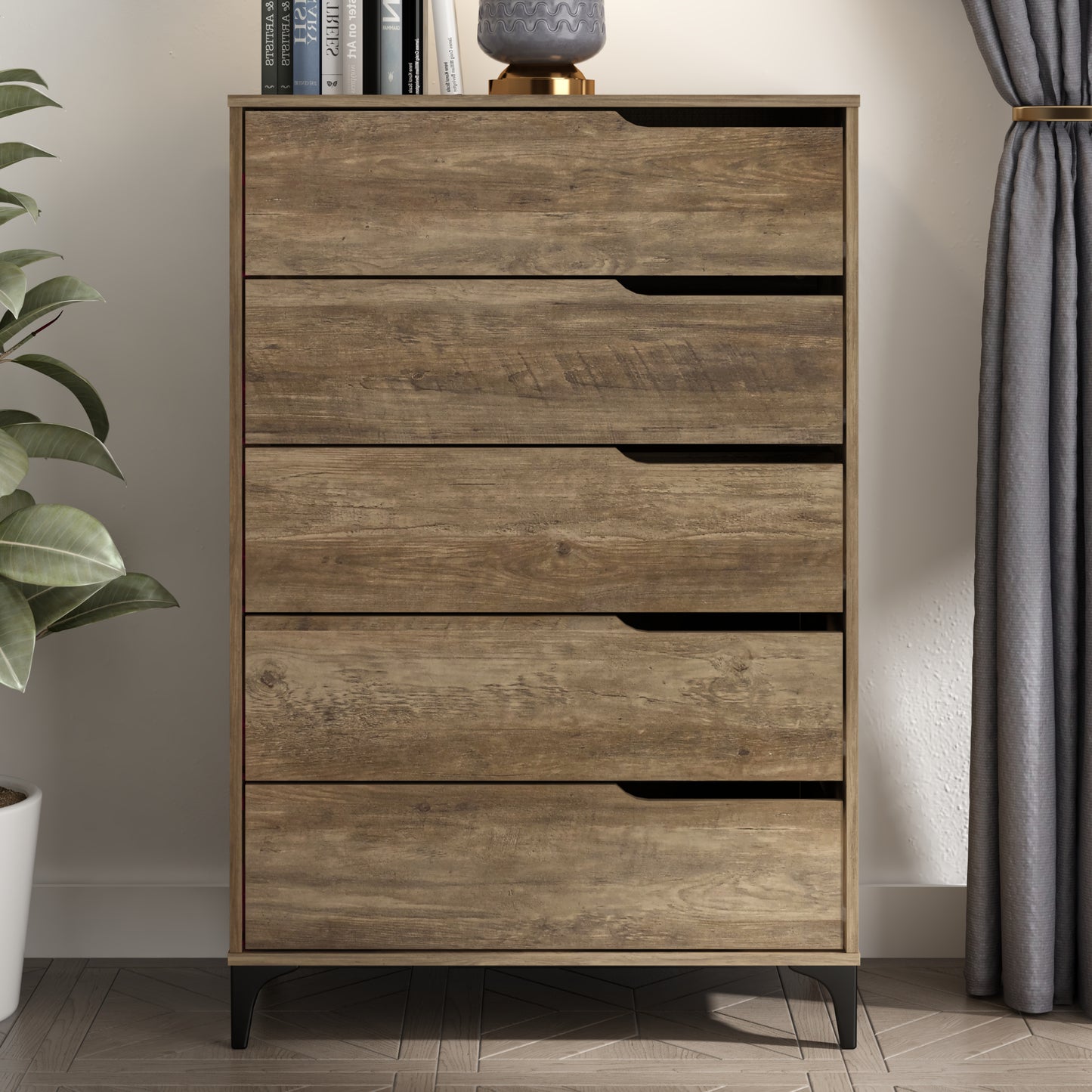 Galano 5-Drawer Dresser with Metal Slides 30.7" W × 15.6" D × 46.4" H