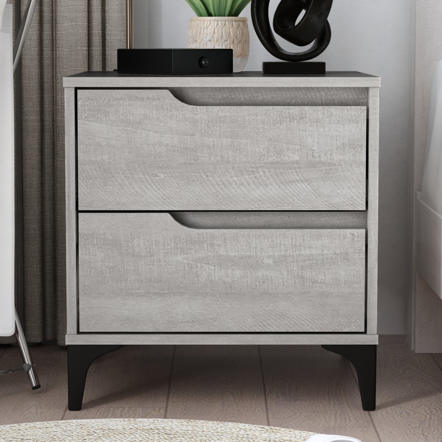 Galano Modern 2-Drawer Nightstand 18.9" W × 15.7" D × 20.3" H