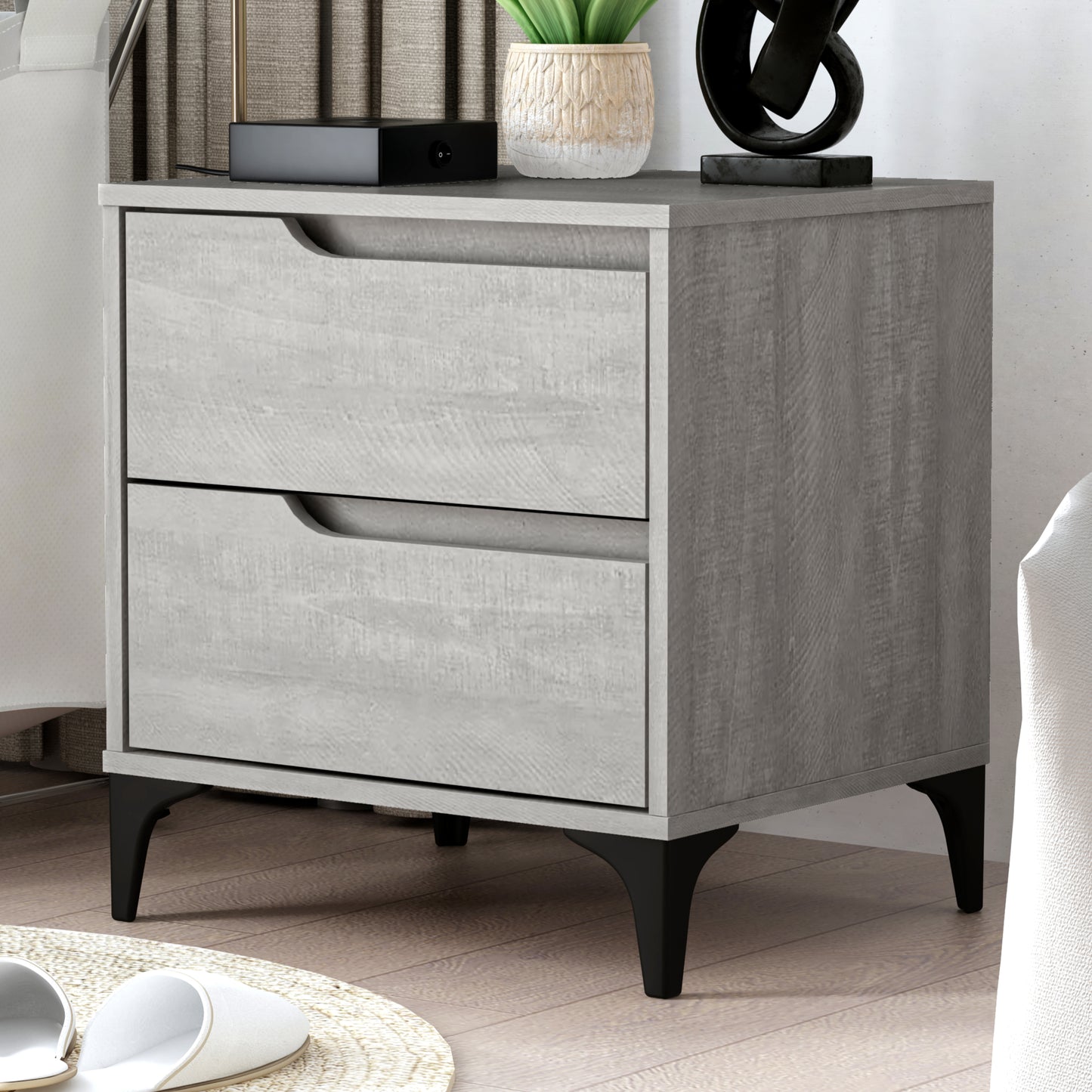 Galano Modern 2-Drawer Nightstand 18.9" W × 15.7" D × 20.3" H