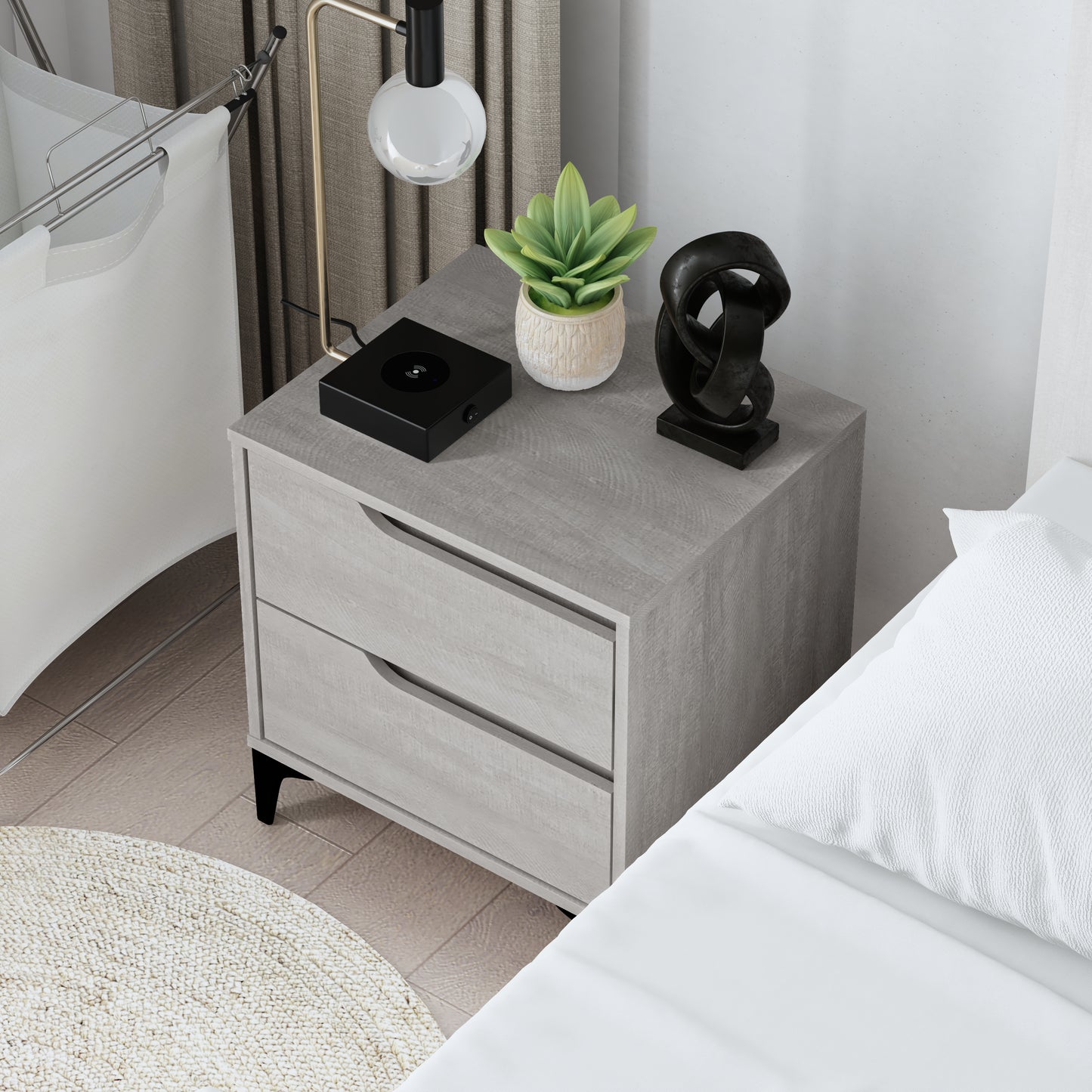 Galano Modern 2-Drawer Nightstand 18.9" W × 15.7" D × 20.3" H