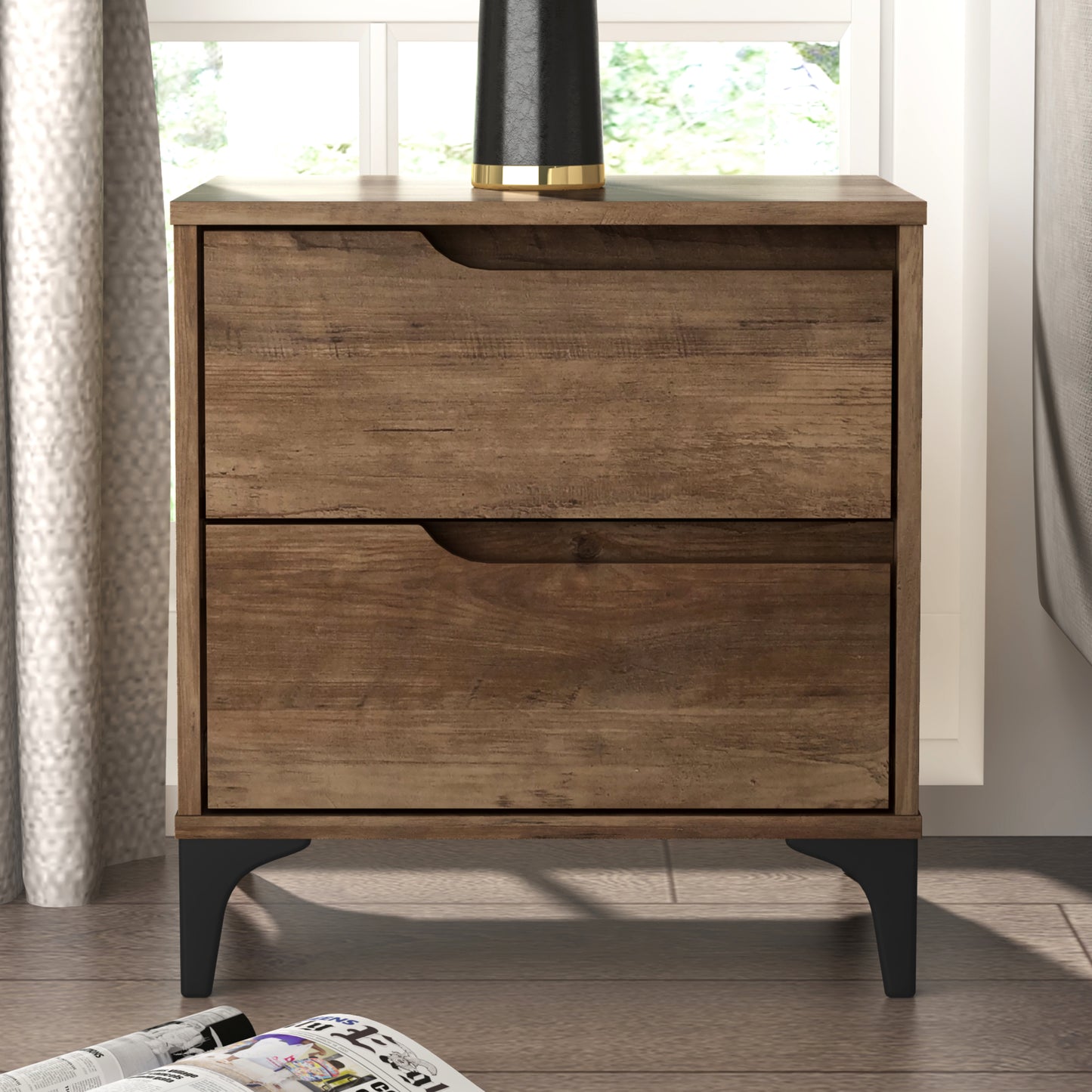Galano Modern 2-Drawer Nightstand 18.9" W × 15.7" D × 20.3" H