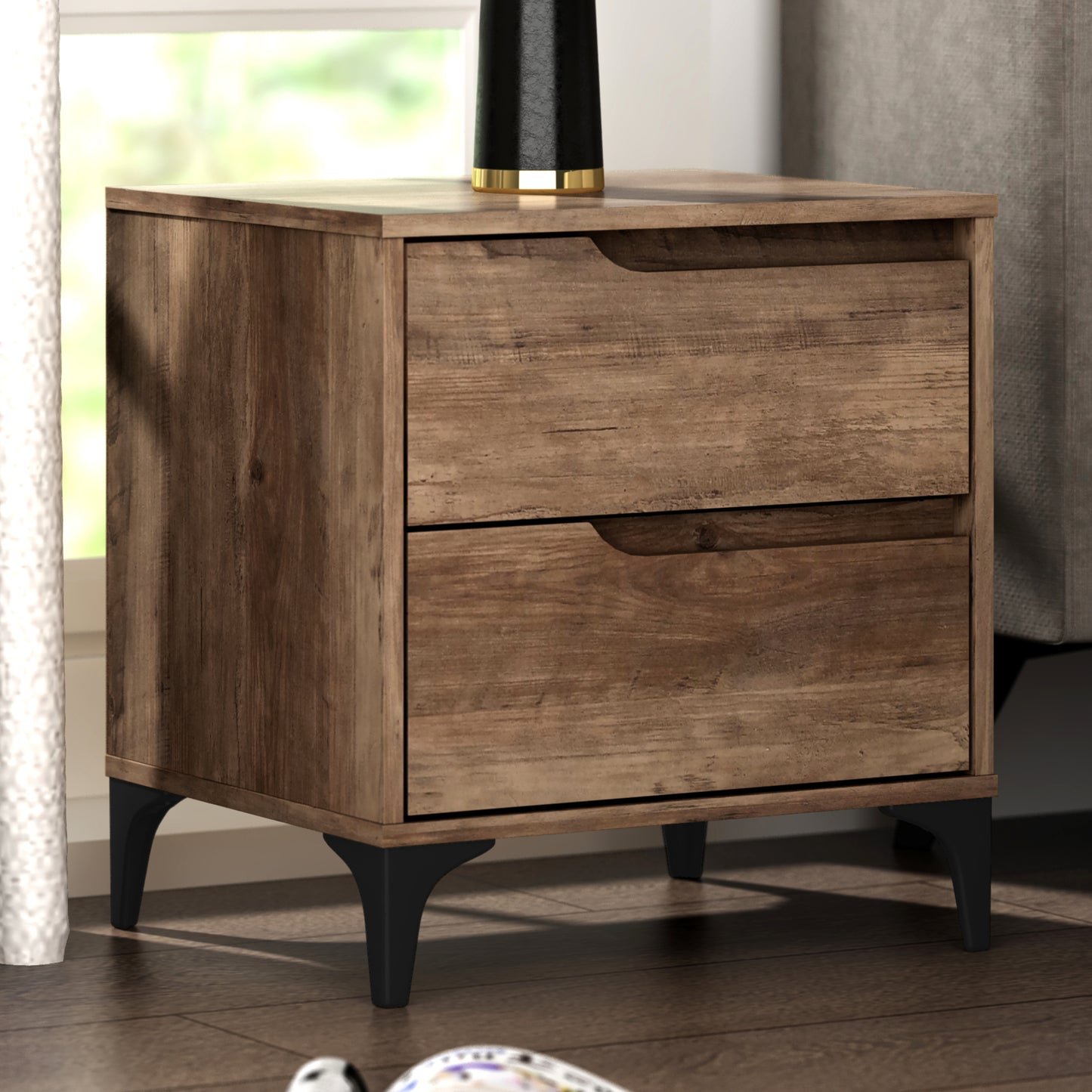 Galano Modern 2-Drawer Nightstand 18.9" W × 15.7" D × 20.3" H