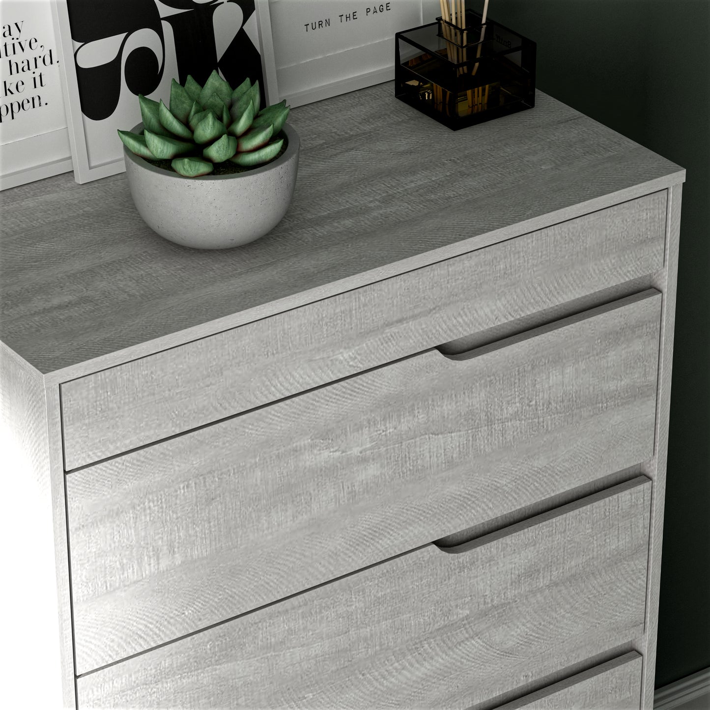 Galano 5-Drawer Dresser with Metal Slides 30.7" W × 15.6" D × 46.4" H