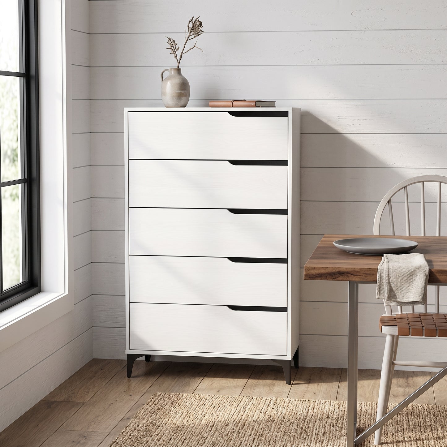 Galano Modern 5-Drawer Tall Dresser for Bedroom with Interlocking Drawers & Metal Slides, 30.7" W