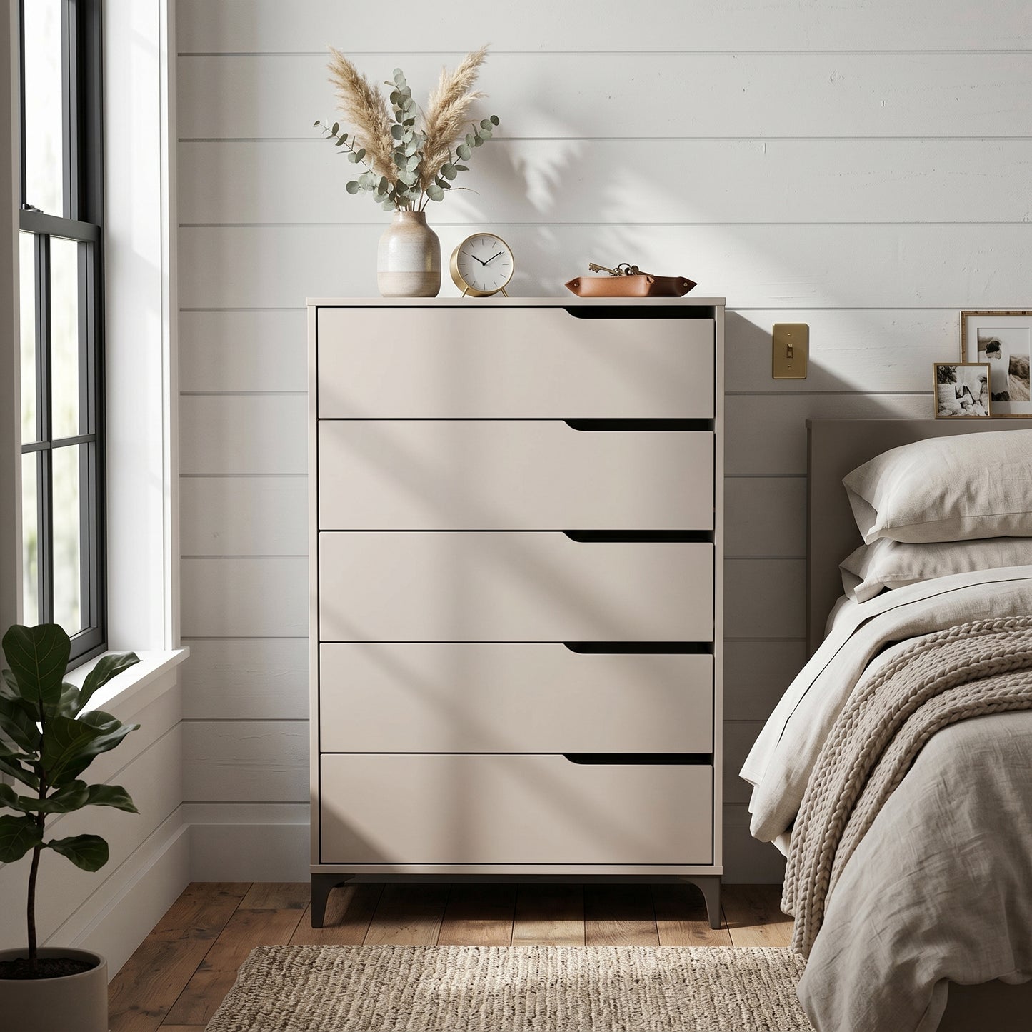 Galano Modern 5-Drawer Tall Dresser for Bedroom with Interlocking Drawers & Metal Slides, 30.7" W