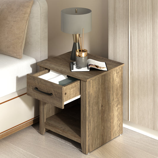 Galano Modern 1-Drawer Nightstand with Open Storage (Set of 2) 18.9" W × 16.5" D × 20.3" H