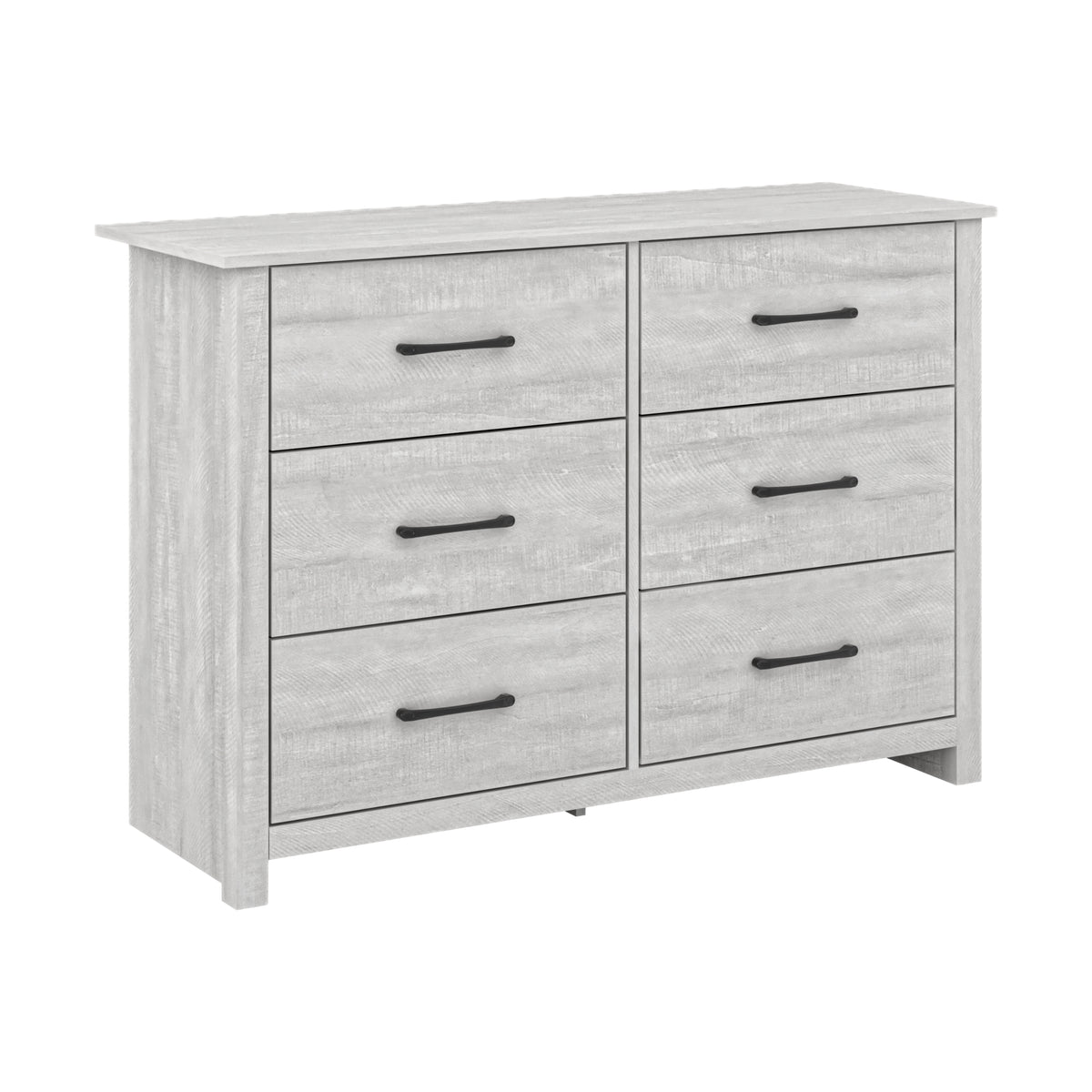 GALANO 3+3 Drawer Double Dresser with Interlocking Drawers