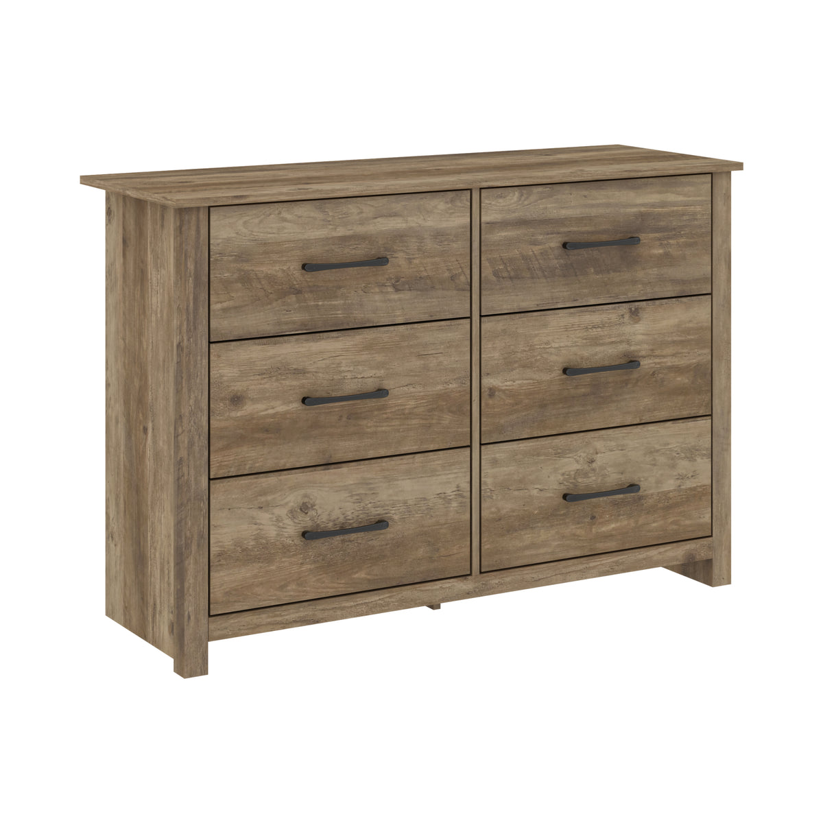 GALANO 3+3 Drawer Double Dresser with Interlocking Drawers
