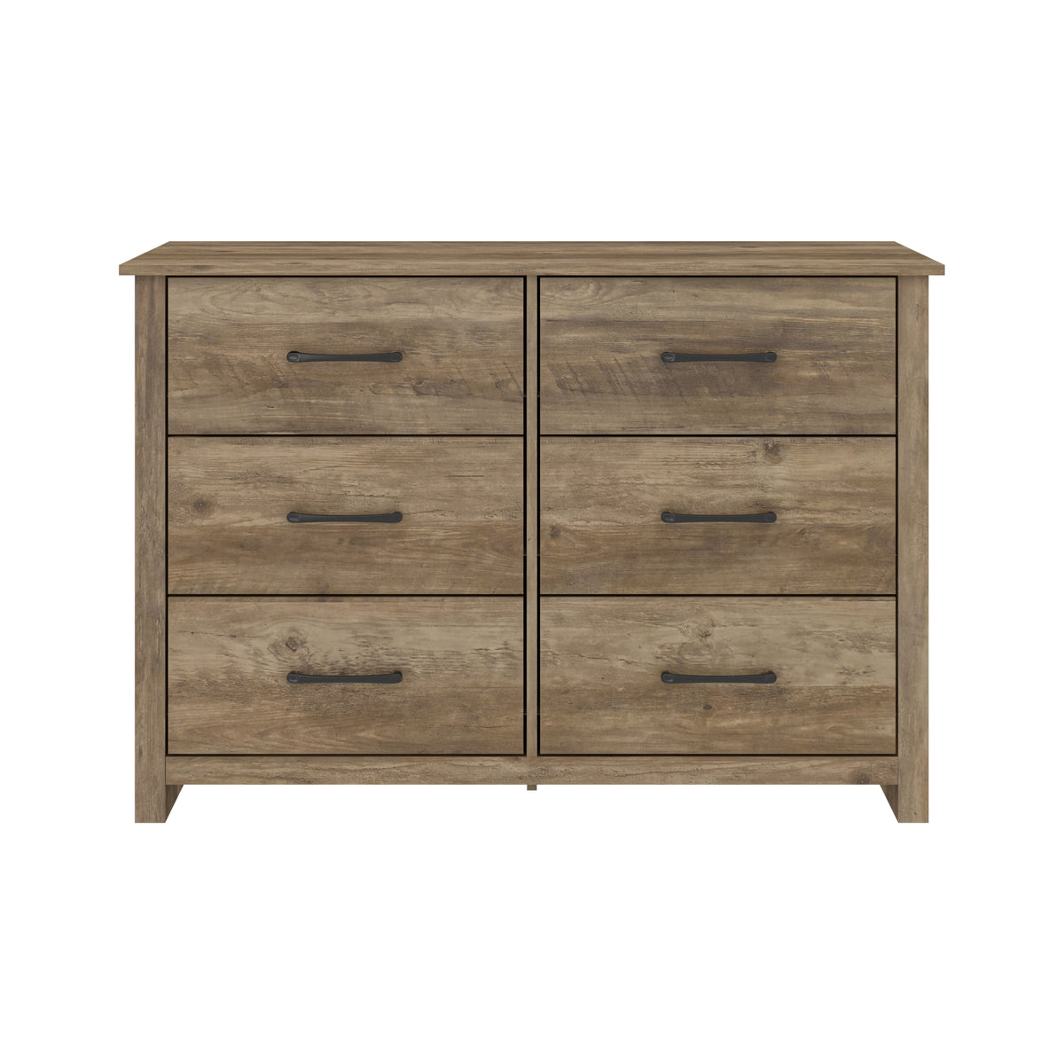 GALANO 3+3 Drawer Double Dresser with Interlocking Drawers