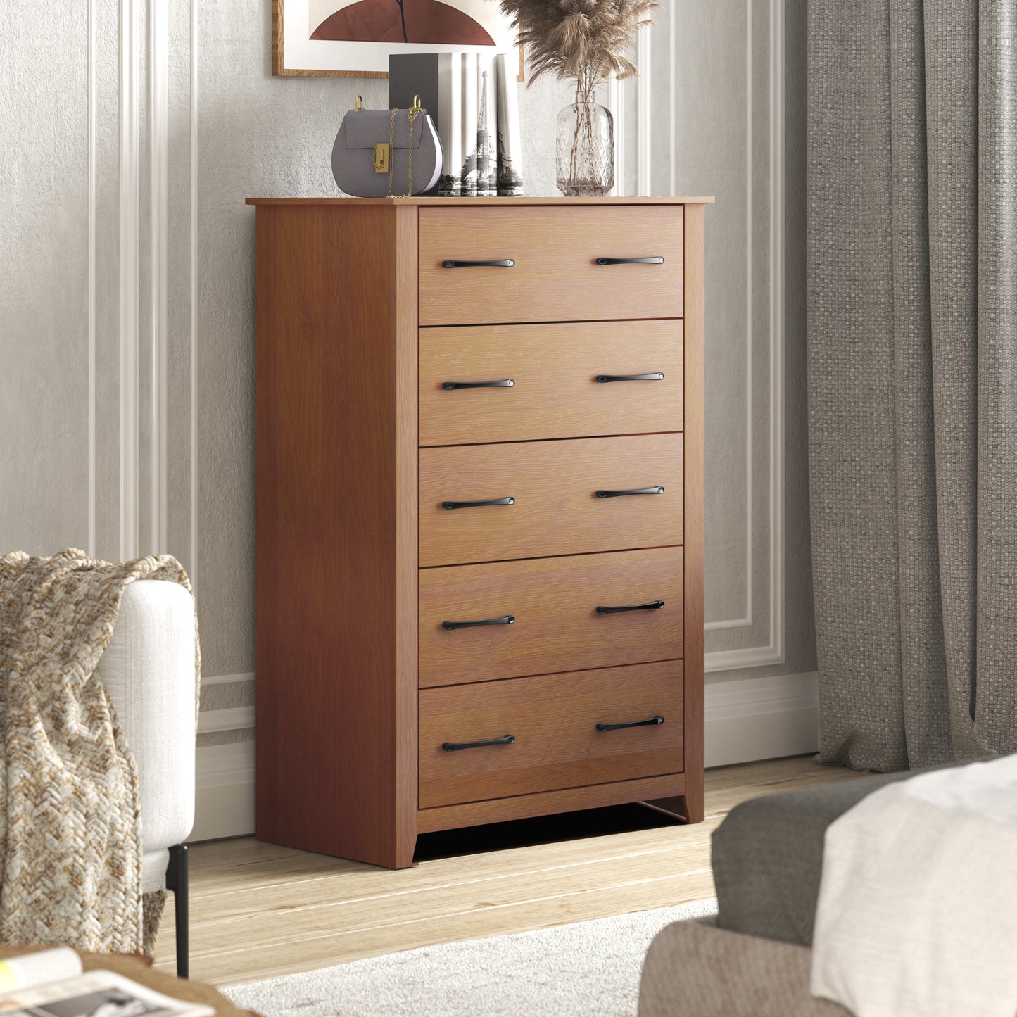 Galano 5-Drawer Dresser with Interlock Safety 31.1" W × 16.3" D × 46.7" H