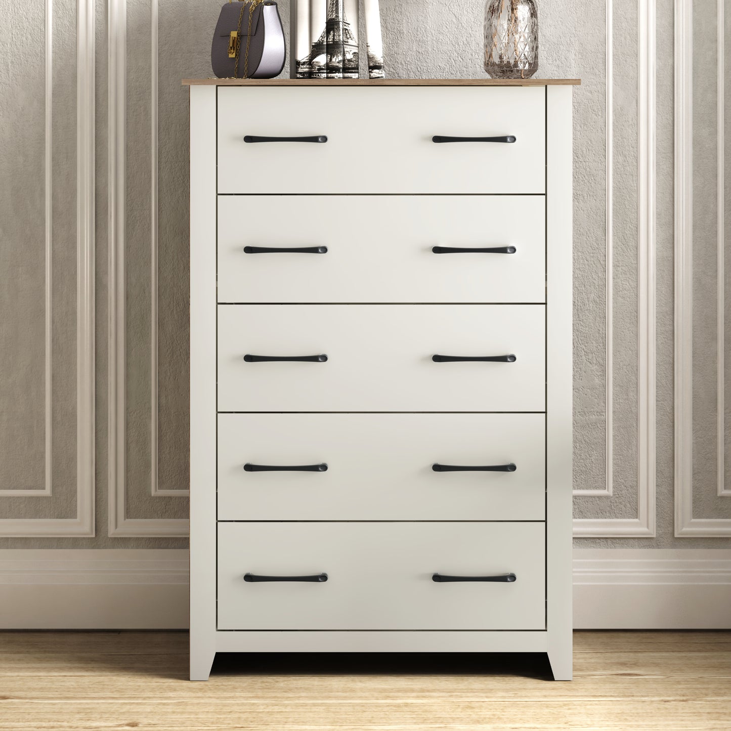 Galano 5-Drawer Dresser with Interlock Safety 31.1" W × 16.3" D × 46.7" H