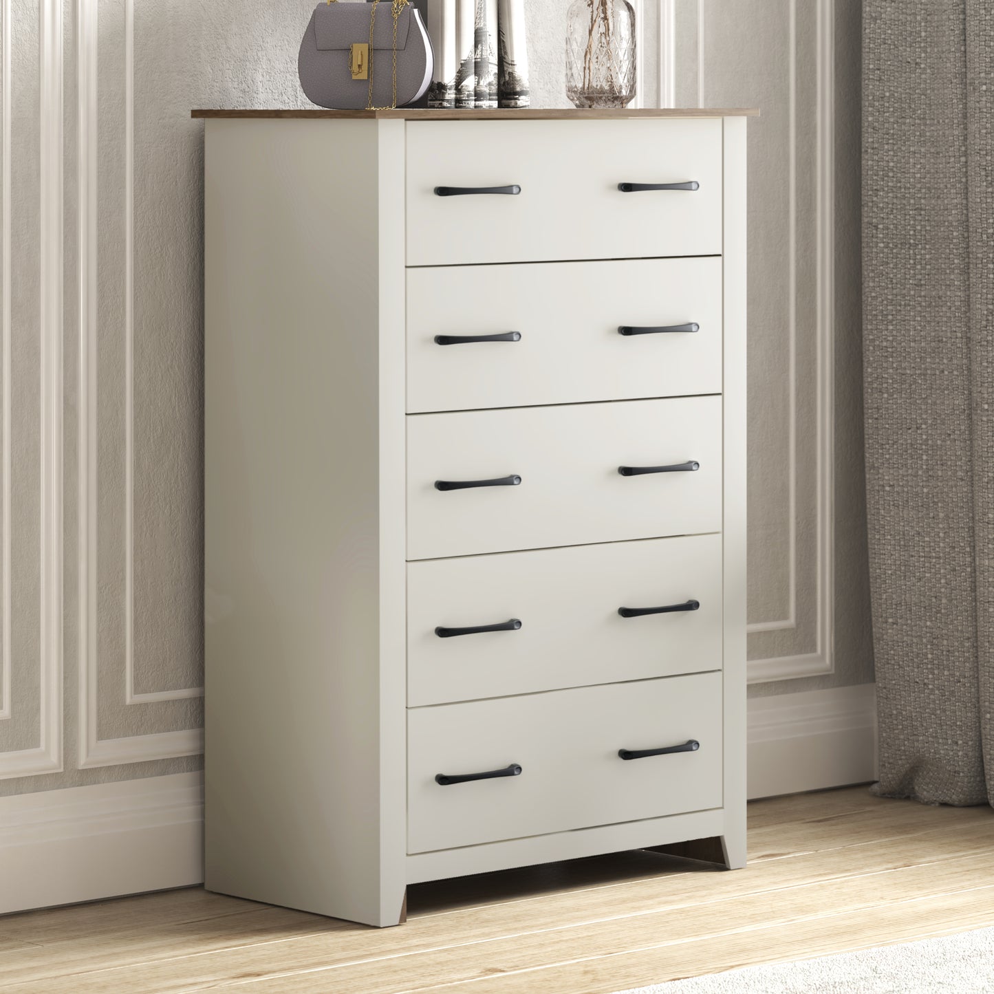 Galano 5-Drawer Dresser with Interlock Safety 31.1" W × 16.3" D × 46.7" H