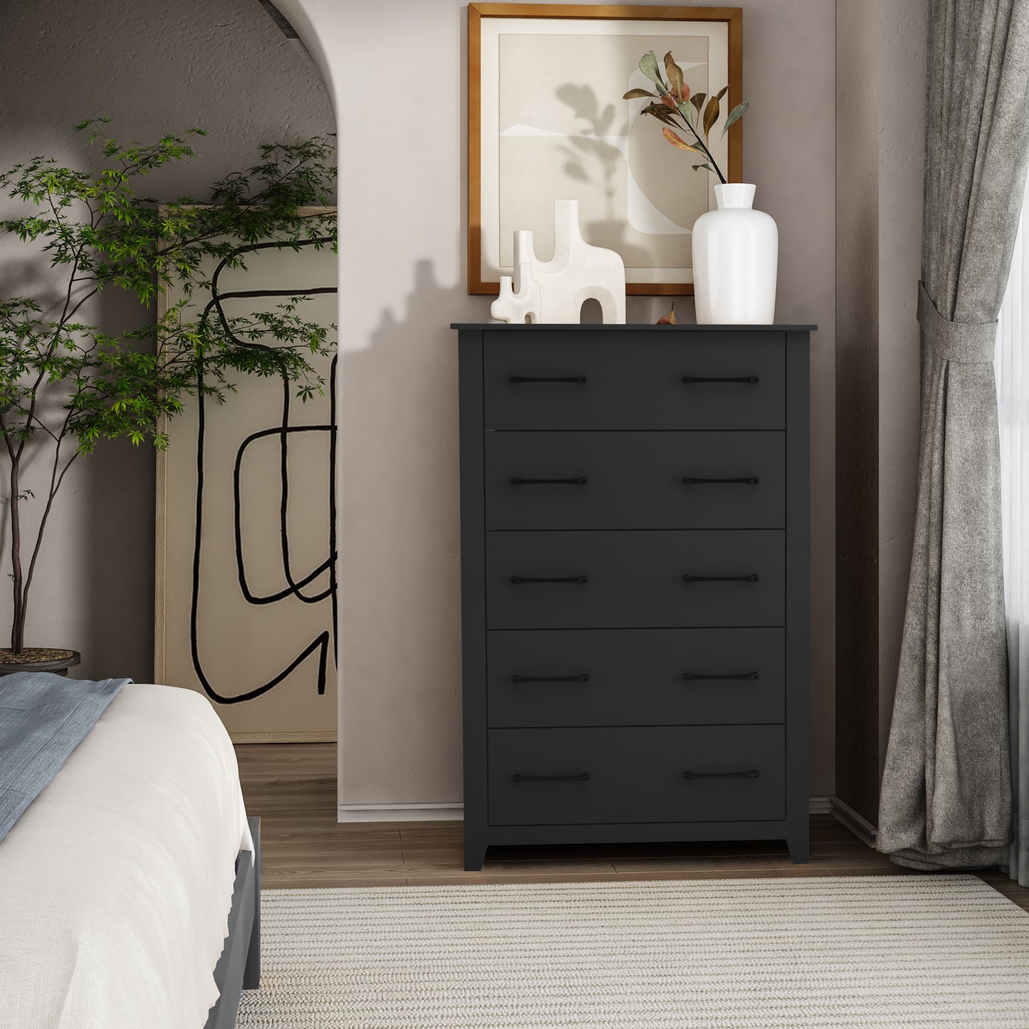 Galano 5-Drawer Dresser with Interlock Safety 31.1" W × 16.3" D × 46.7" H