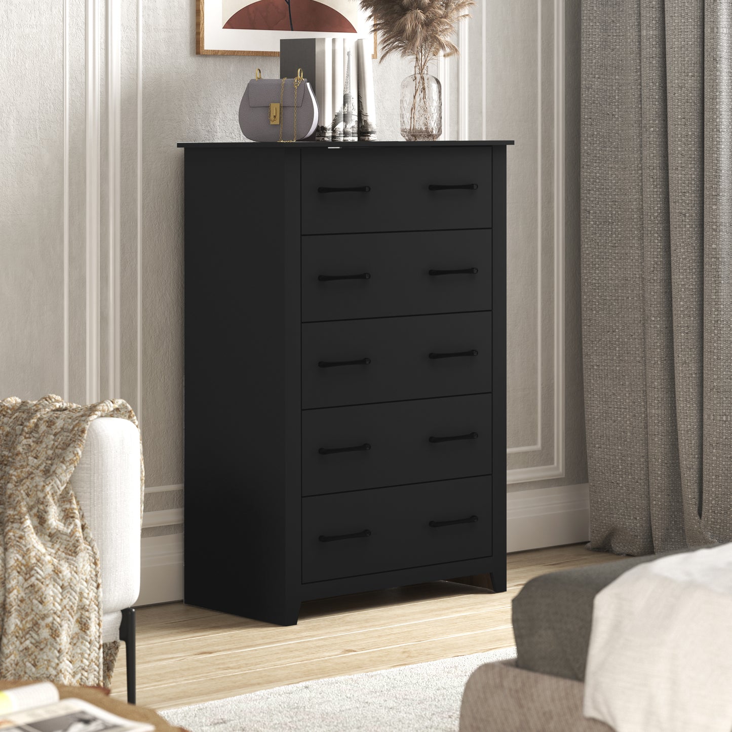 Galano 5-Drawer Dresser with Interlock Safety 31.1" W × 16.3" D × 46.7" H