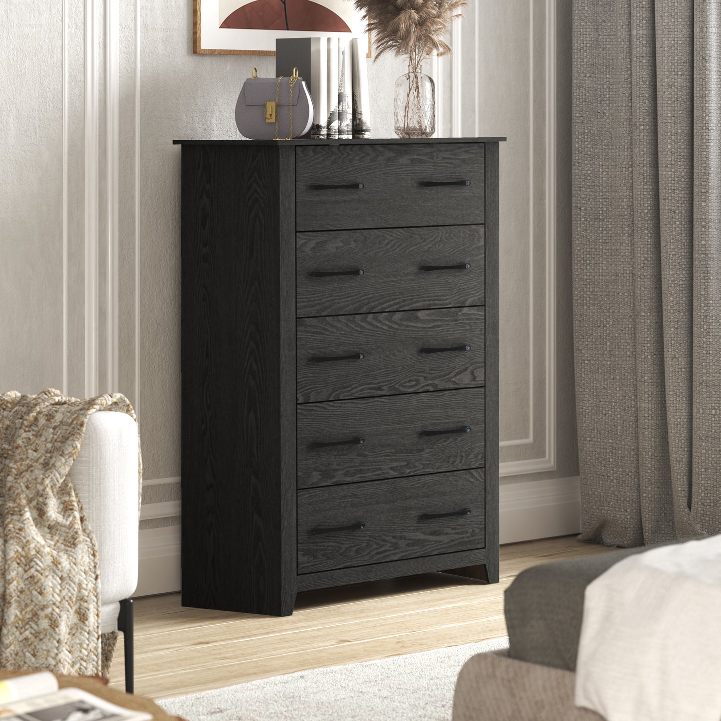 Galano 5-Drawer Dresser with Interlock Safety 31.1" W × 16.3" D × 46.7" H