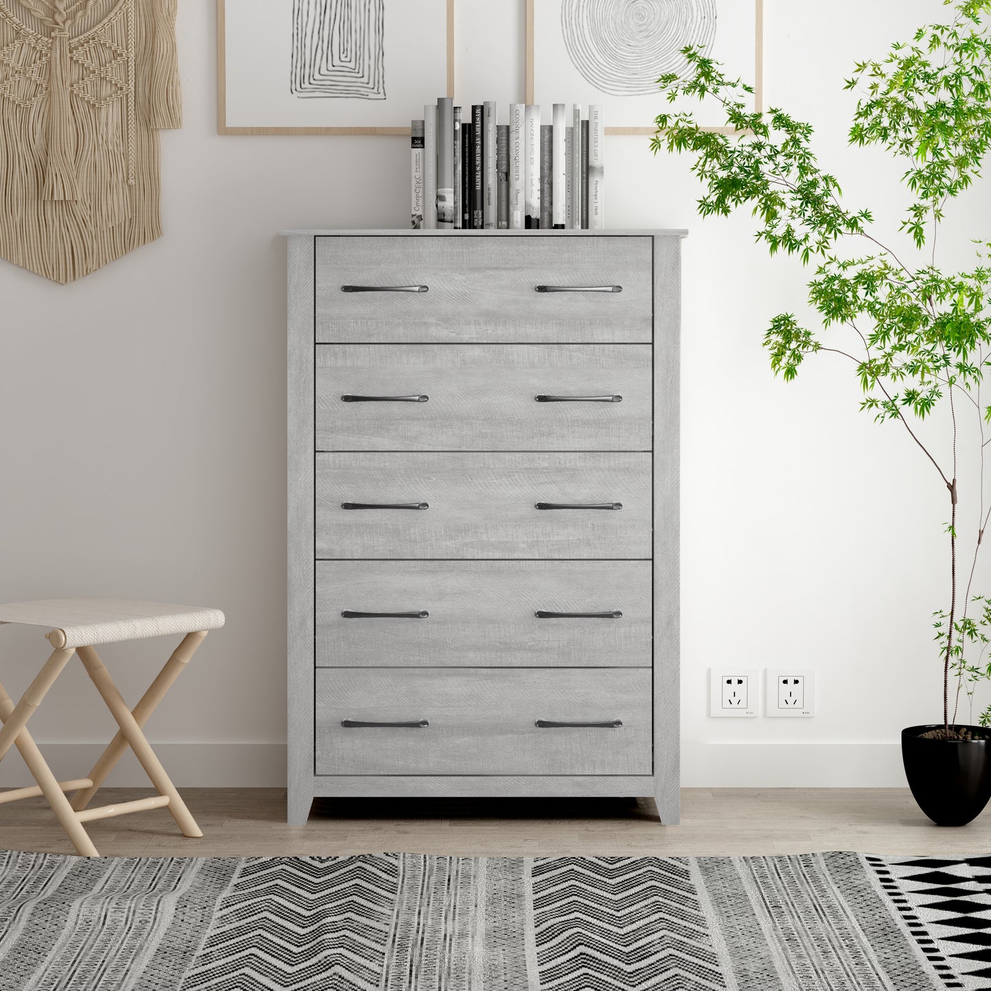 Galano 5-Drawer Dresser with Interlock Safety 31.1" W × 16.3" D × 46.7" H
