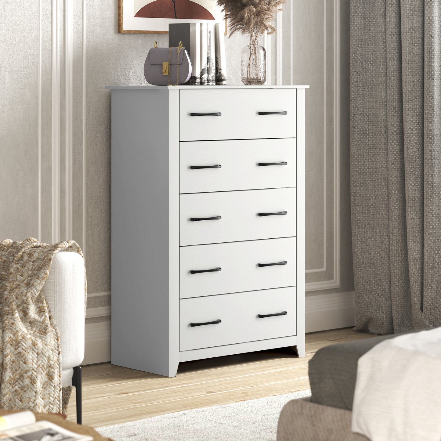 Galano 5-Drawer Dresser with Interlock Safety 31.1" W × 16.3" D × 46.7" H