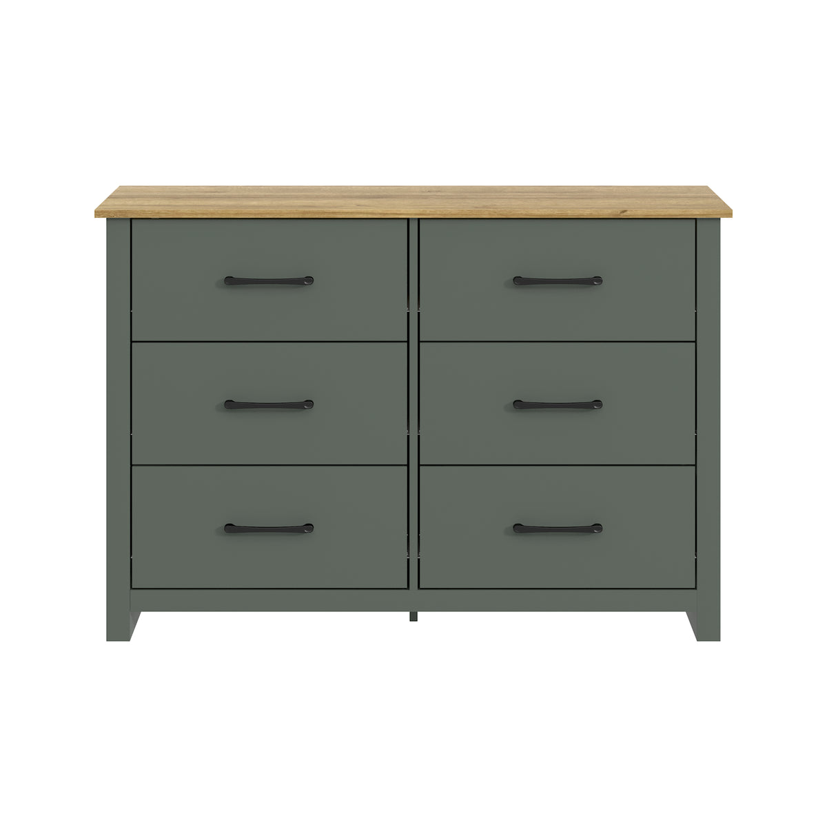 GALANO 3+3 Drawer Double Dresser with Interlocking Drawers