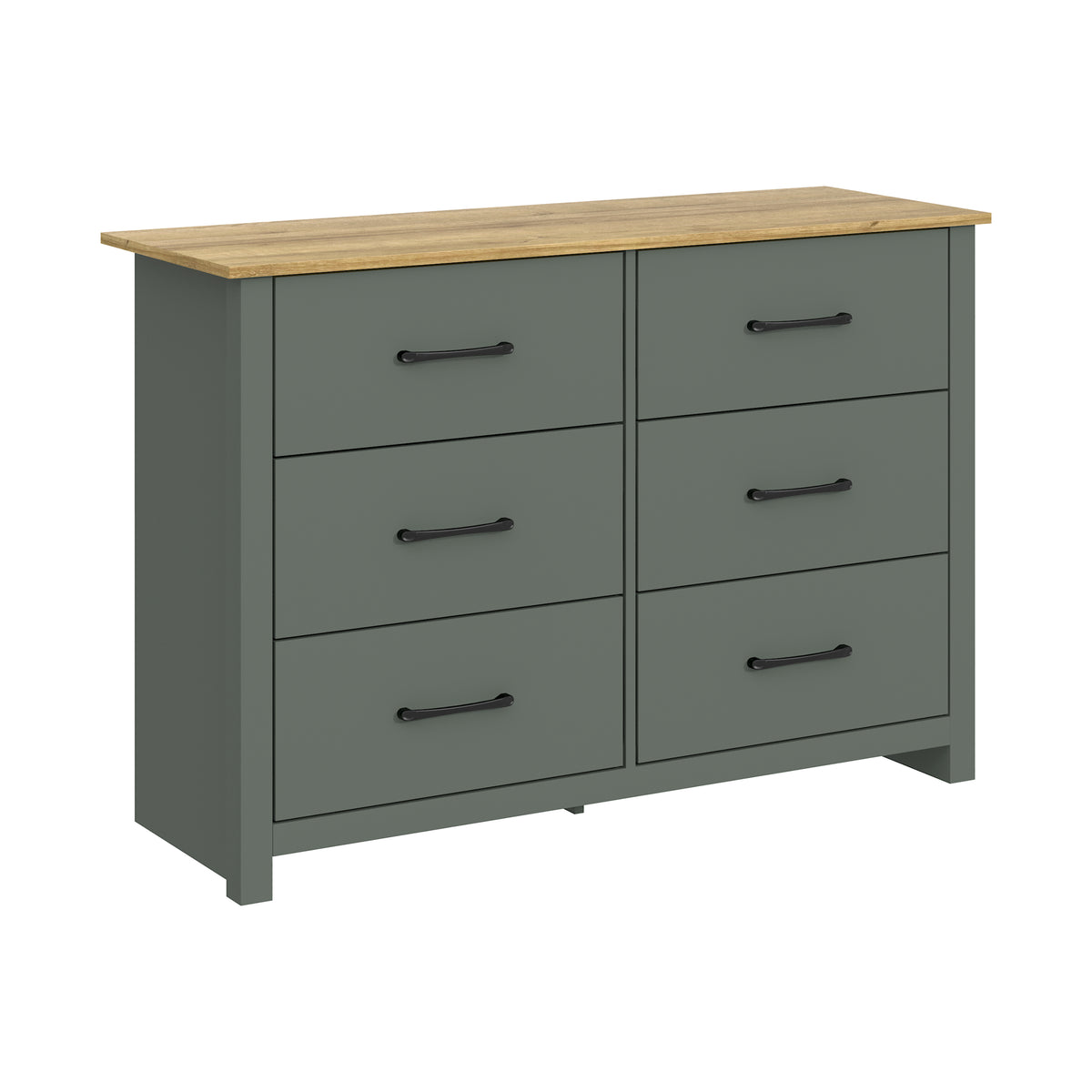 GALANO 3+3 Drawer Double Dresser with Interlocking Drawers