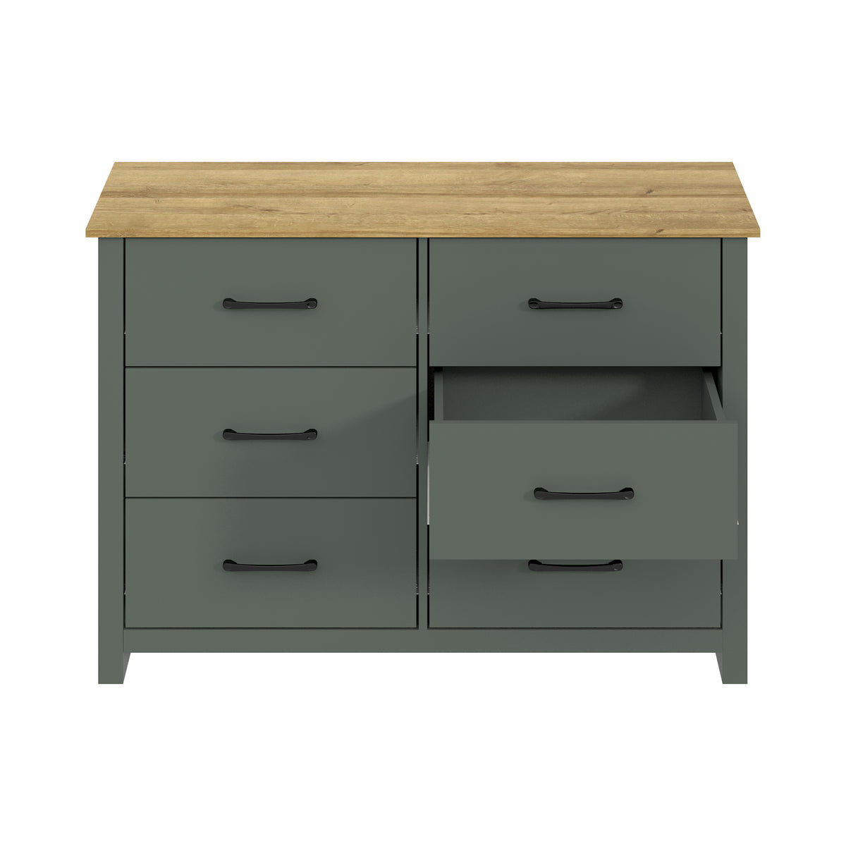 GALANO 3+3 Drawer Double Dresser with Interlocking Drawers