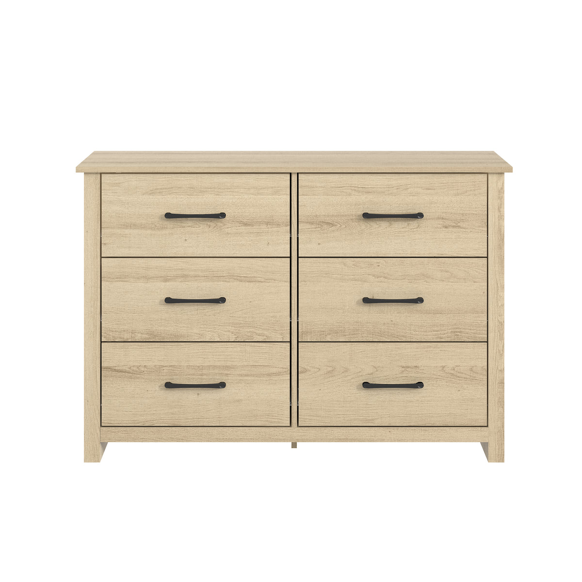 GALANO 3+3 Drawer Double Dresser with Interlocking Drawers